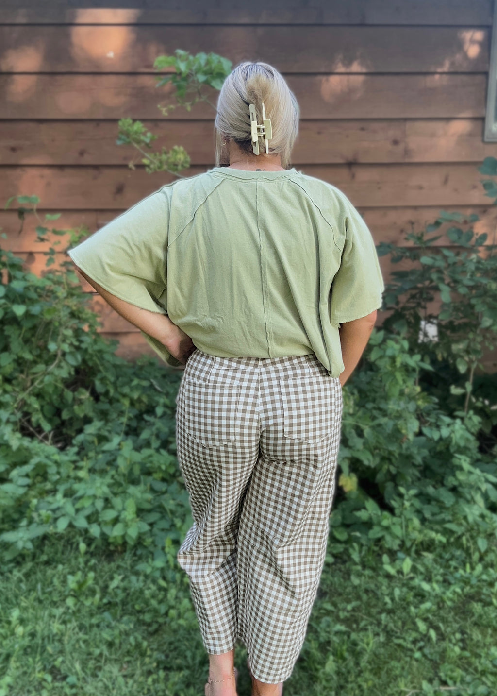 Maple Check Barrel Pants