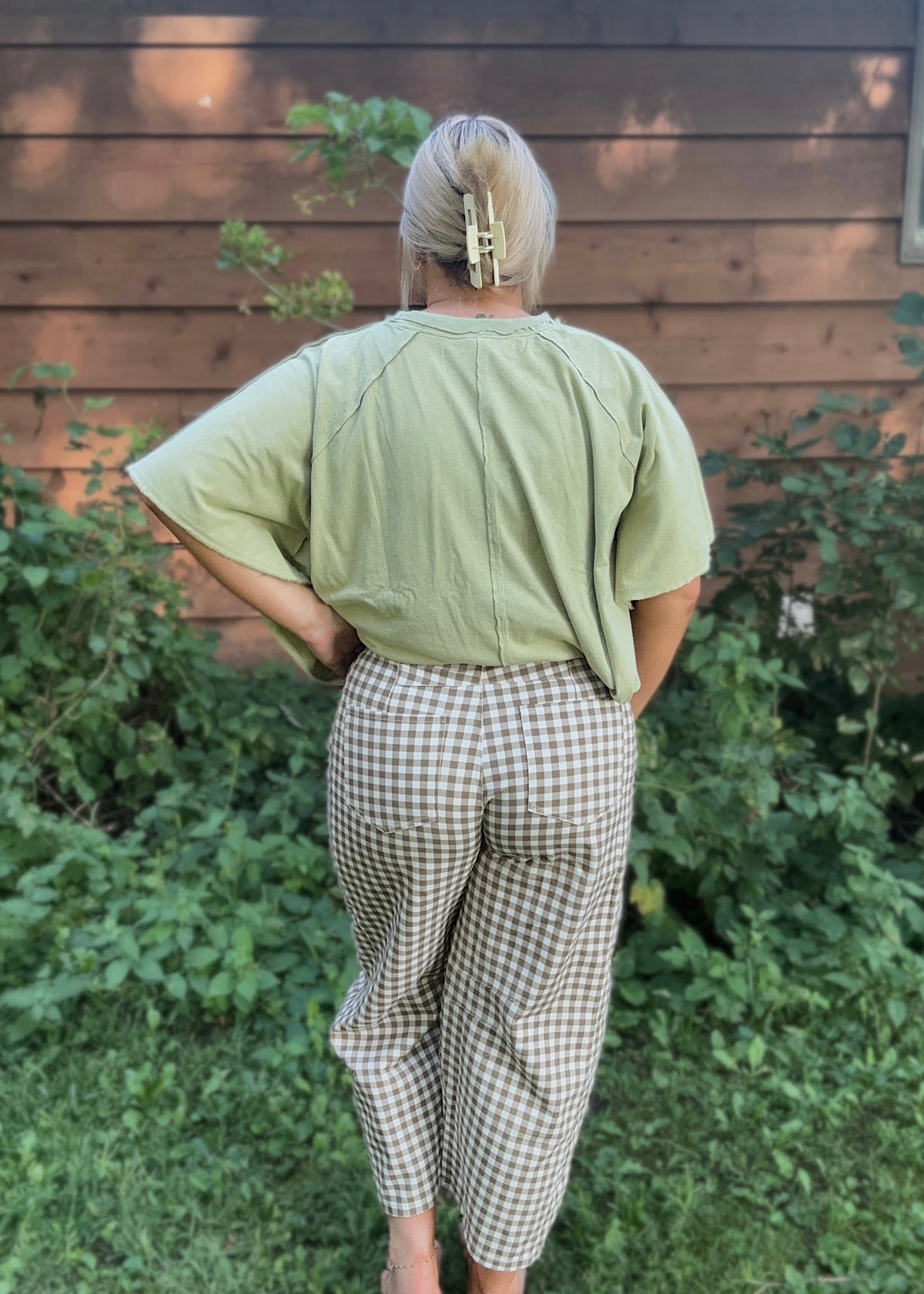 Maple Check Barrel Pants