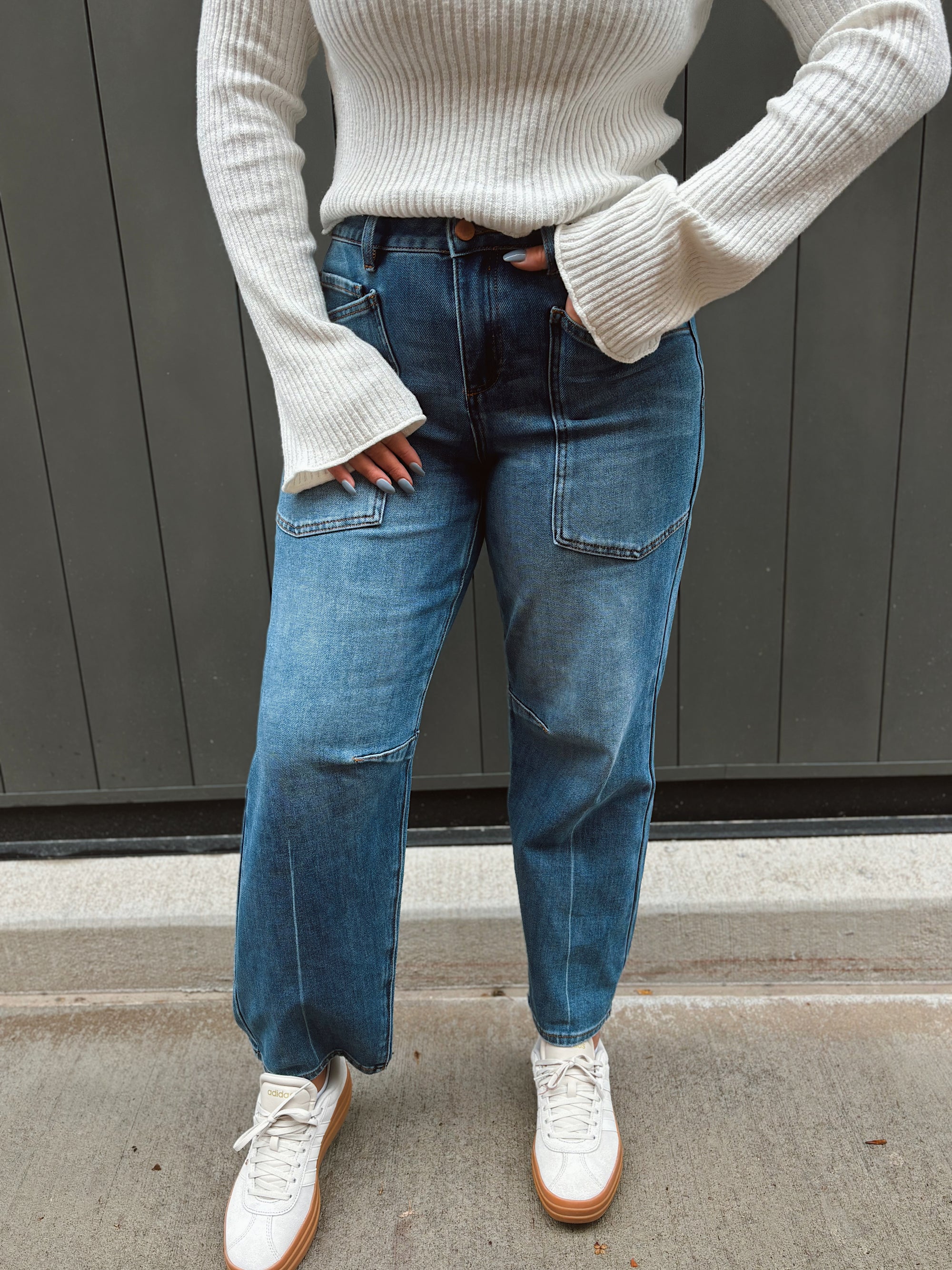 Risen Mid Rise Patch Pocket Barrel- Medium