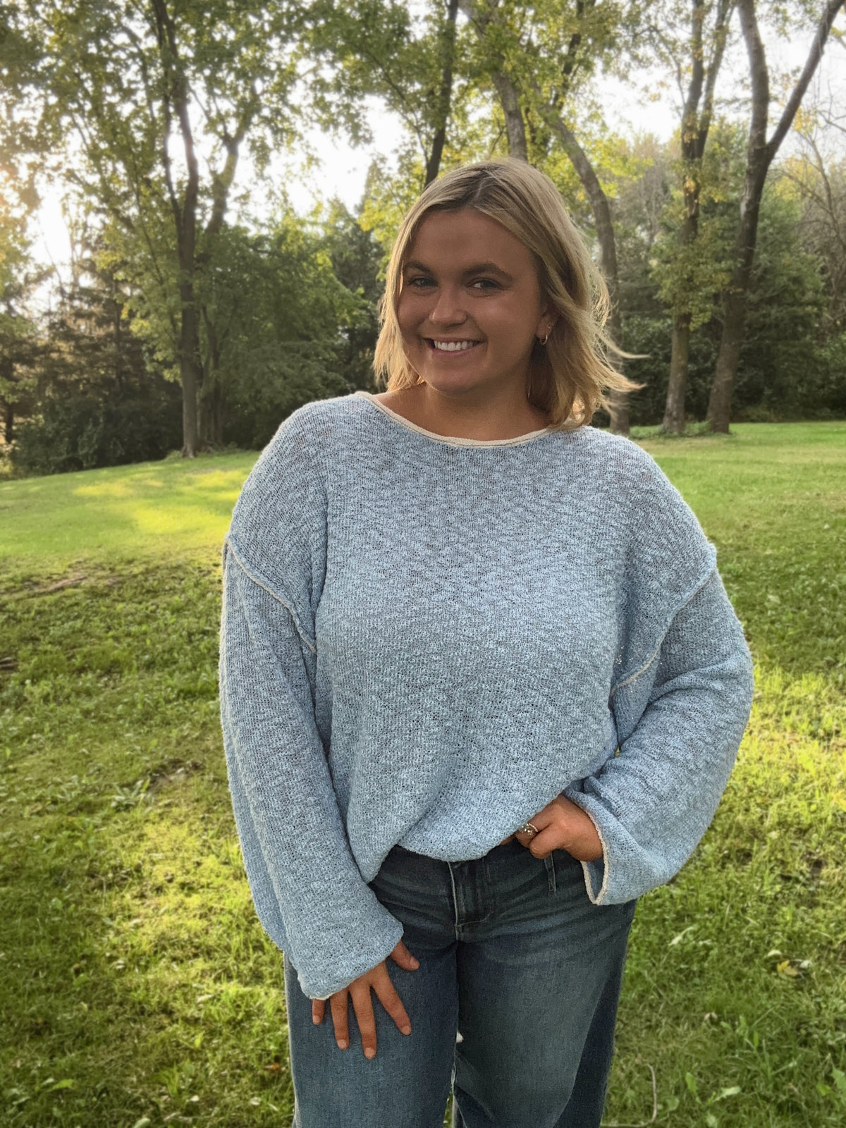 Elsie Sweater- Powder Blue