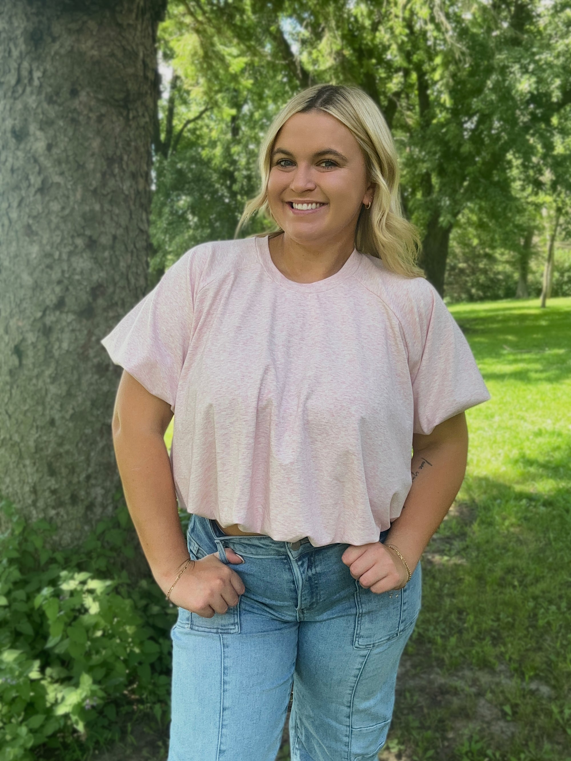 Blush Bubble Tee