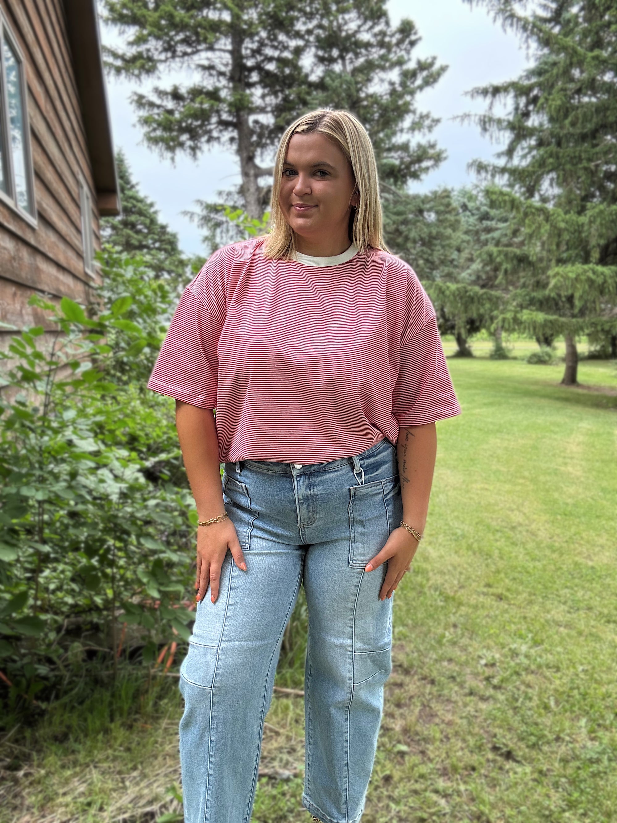 Risen Patch Pocket Boyfriend Jeans- Light