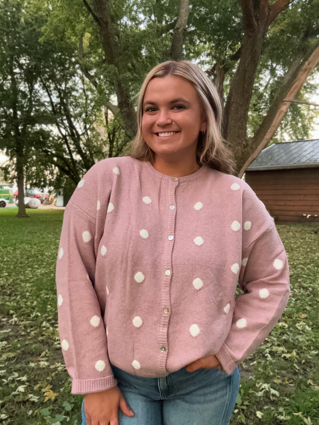 Blush Dot Cardigan
