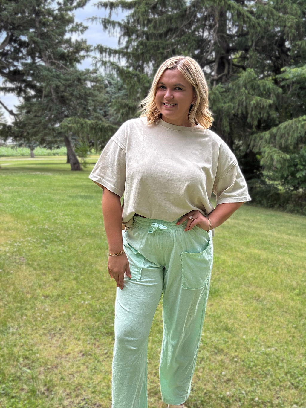 Morning Mint Barrel Pants