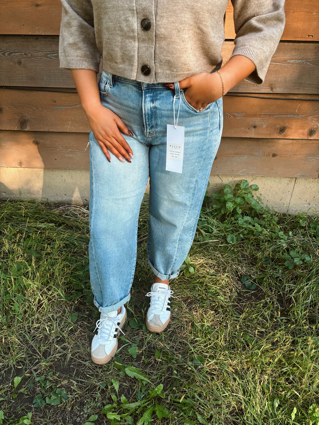 Risen High Rise Barrel Jeans