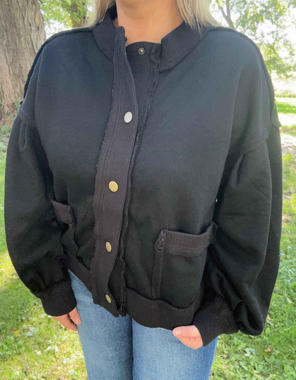 Everyday Snap Jacket- Black