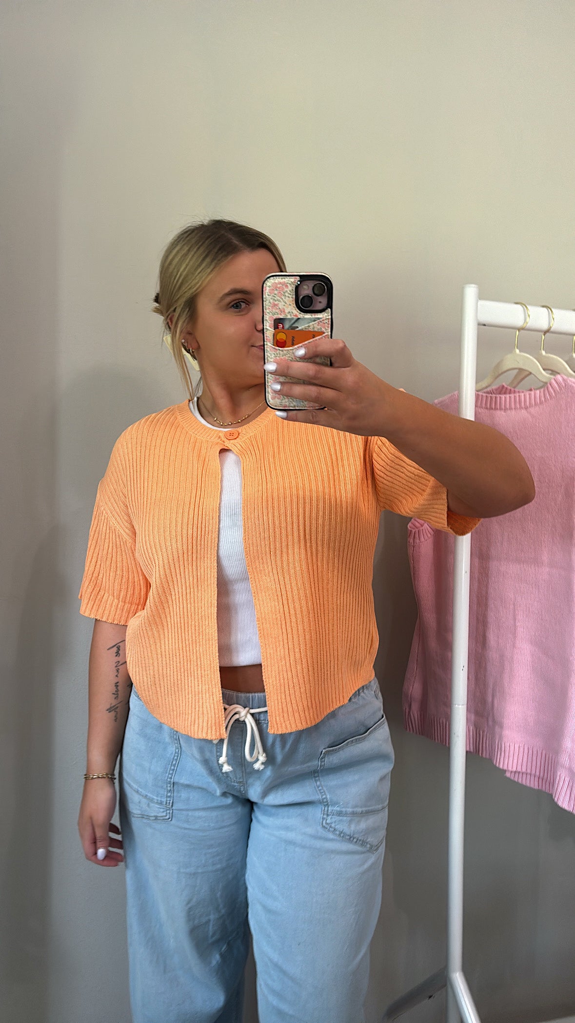 Sweet Apricot Short sleeve Cardigan
