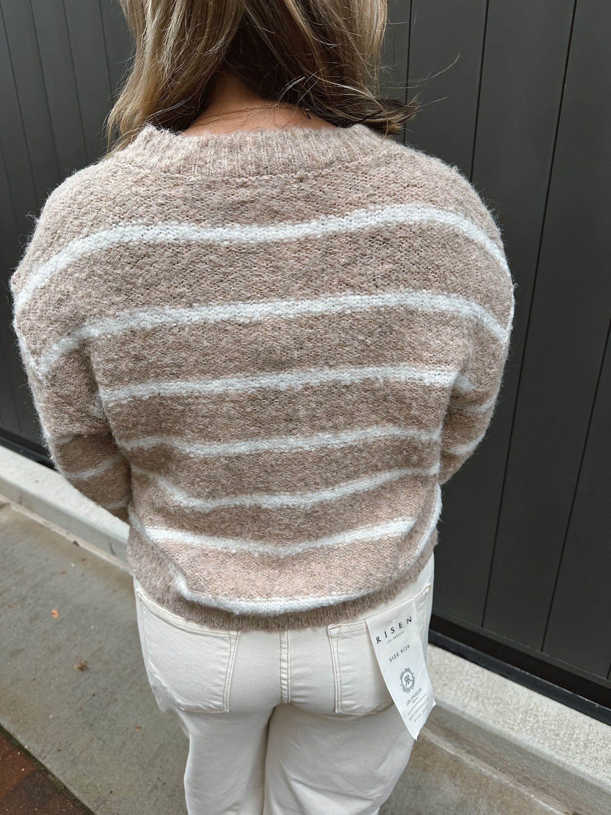 Buttered Beige Stripe Cardigan