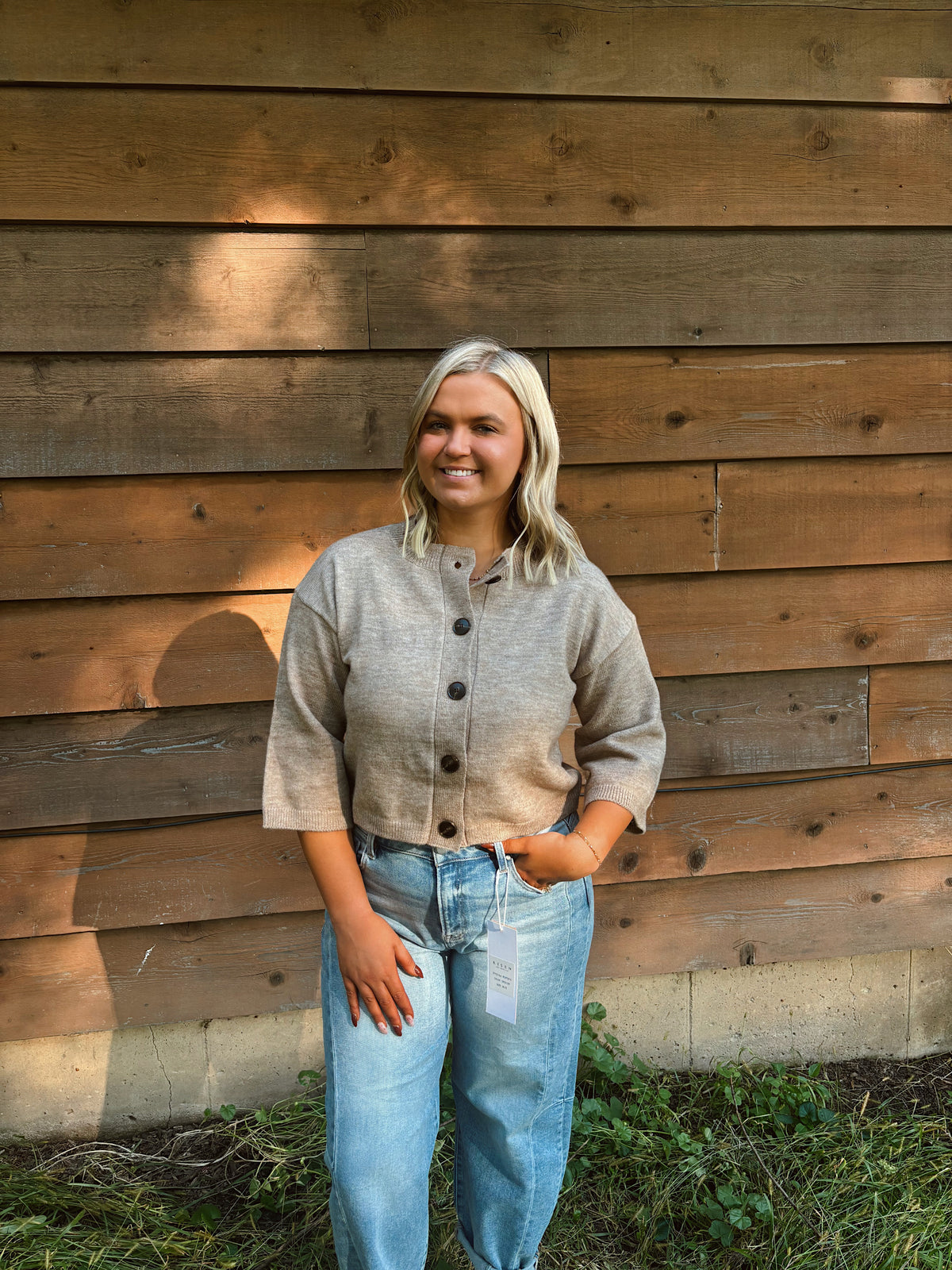 Sweet Mocha Half Sleeve Button Cardigan