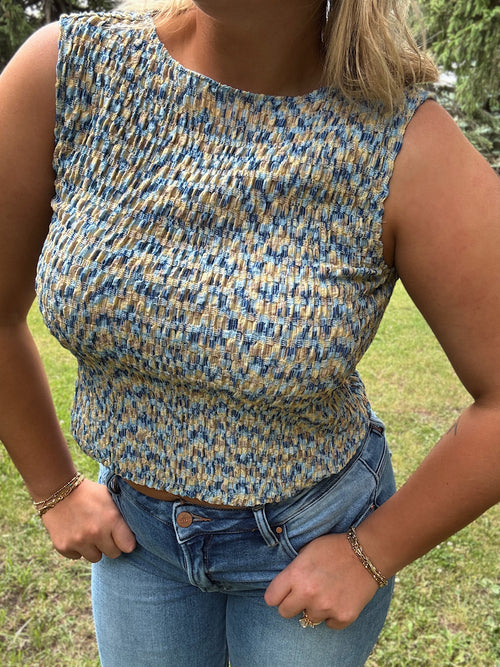 Aqua Marble Knit Tank