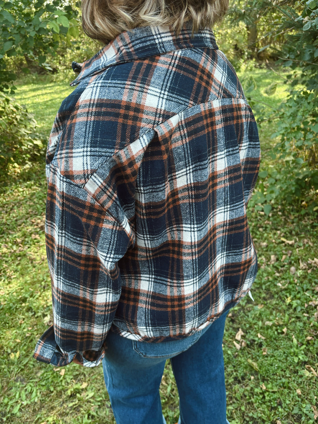 Cider & Spice Plaid Cropped Flannel