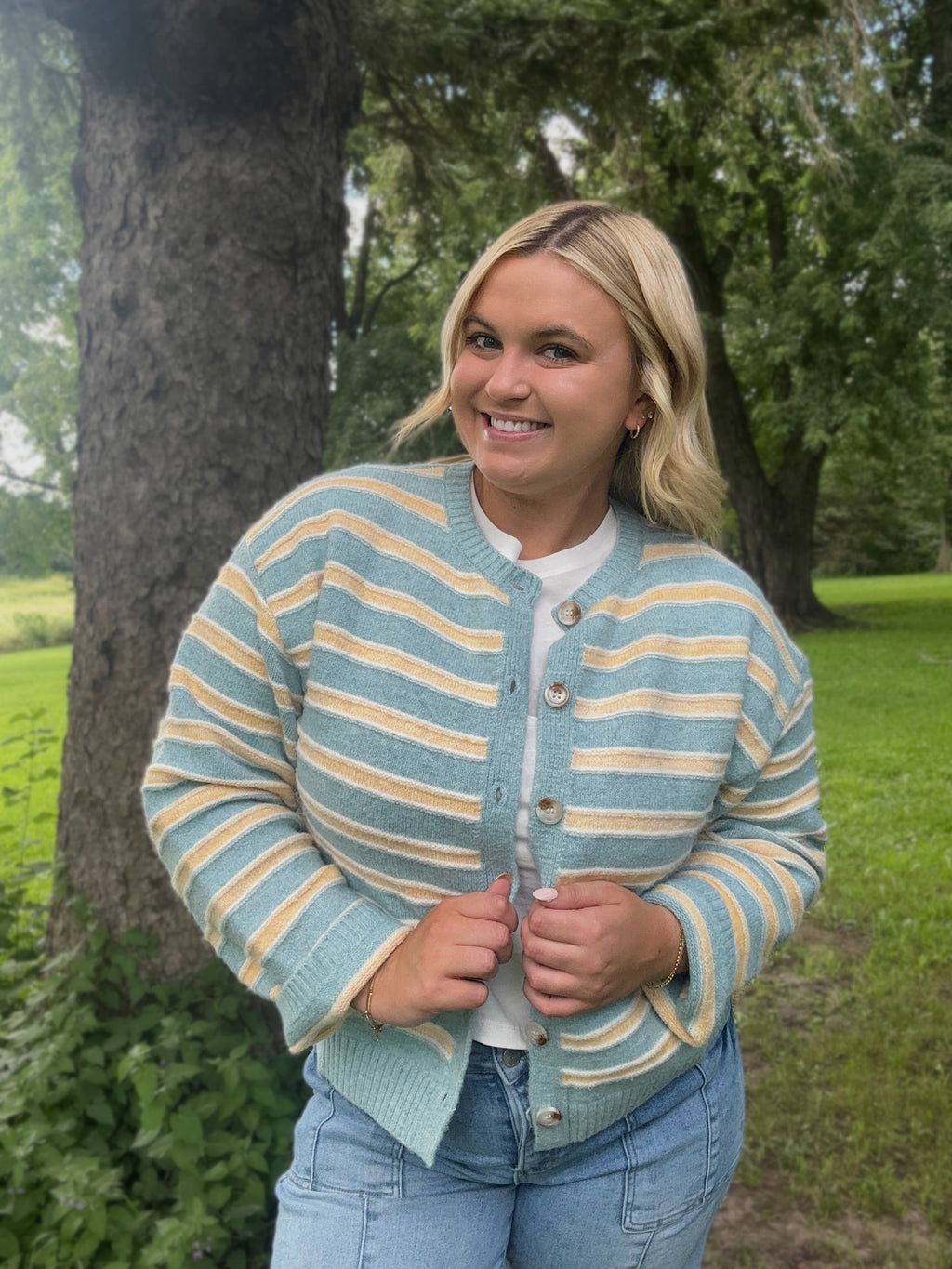 Bluebird Stripe Cardigan