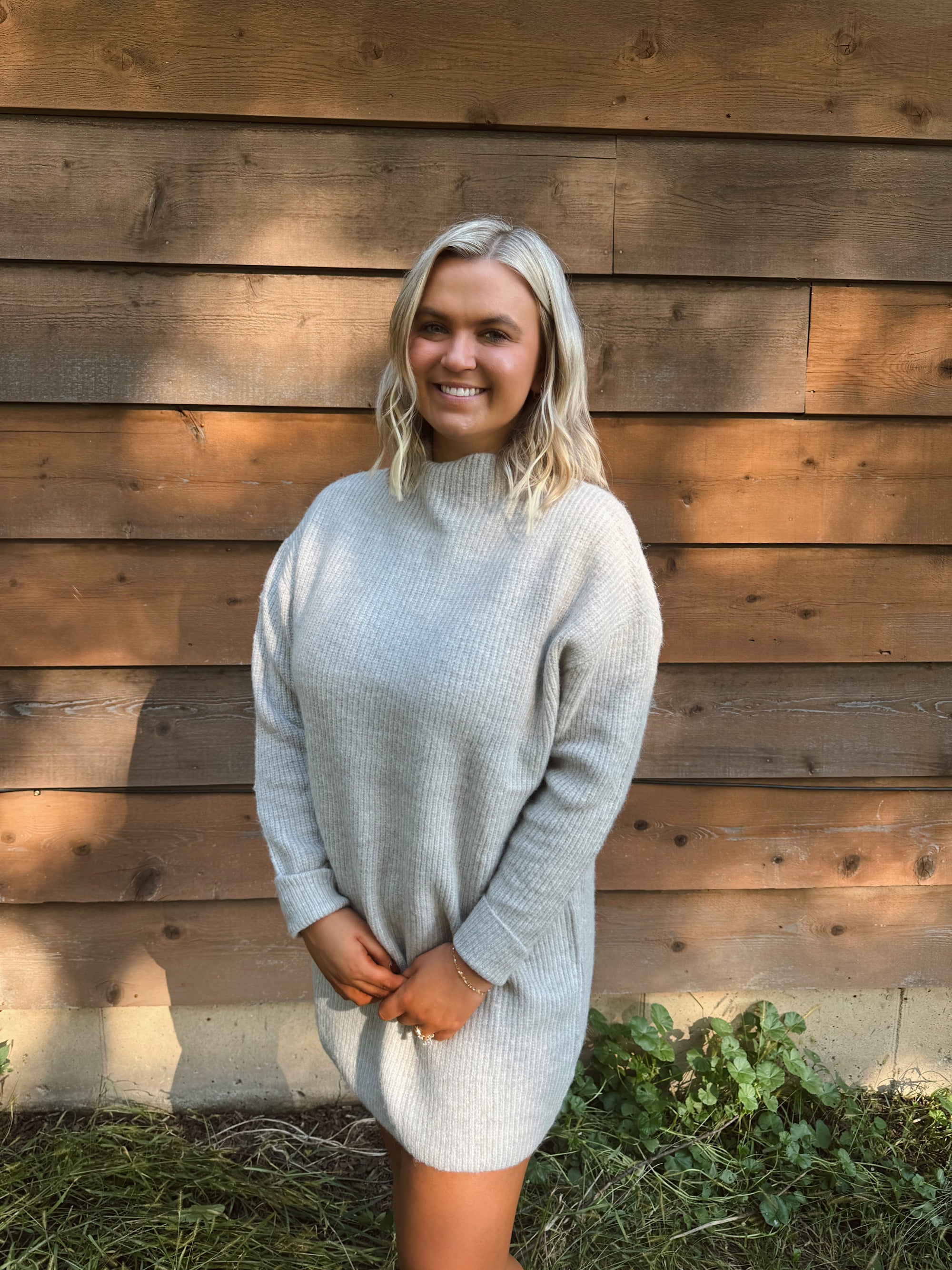 Cozy Cabin Birch Knit Sweater Dress