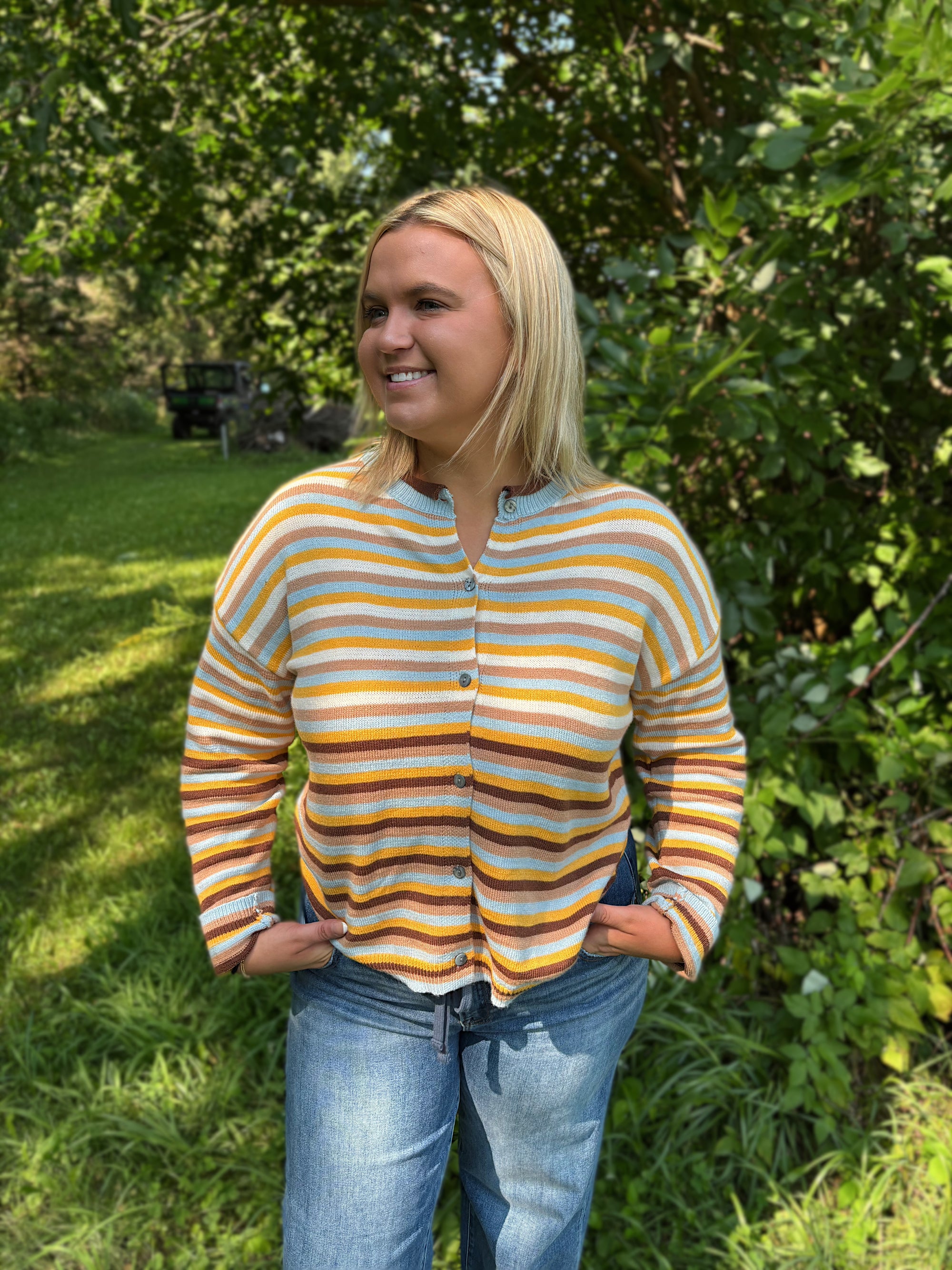 Golden Hour Stripe Cardigan