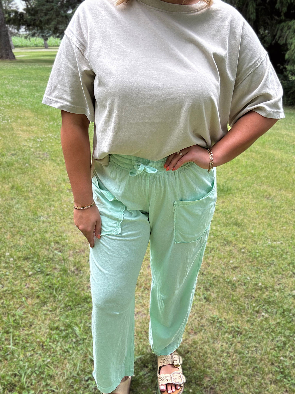Morning Mint Barrel Pants