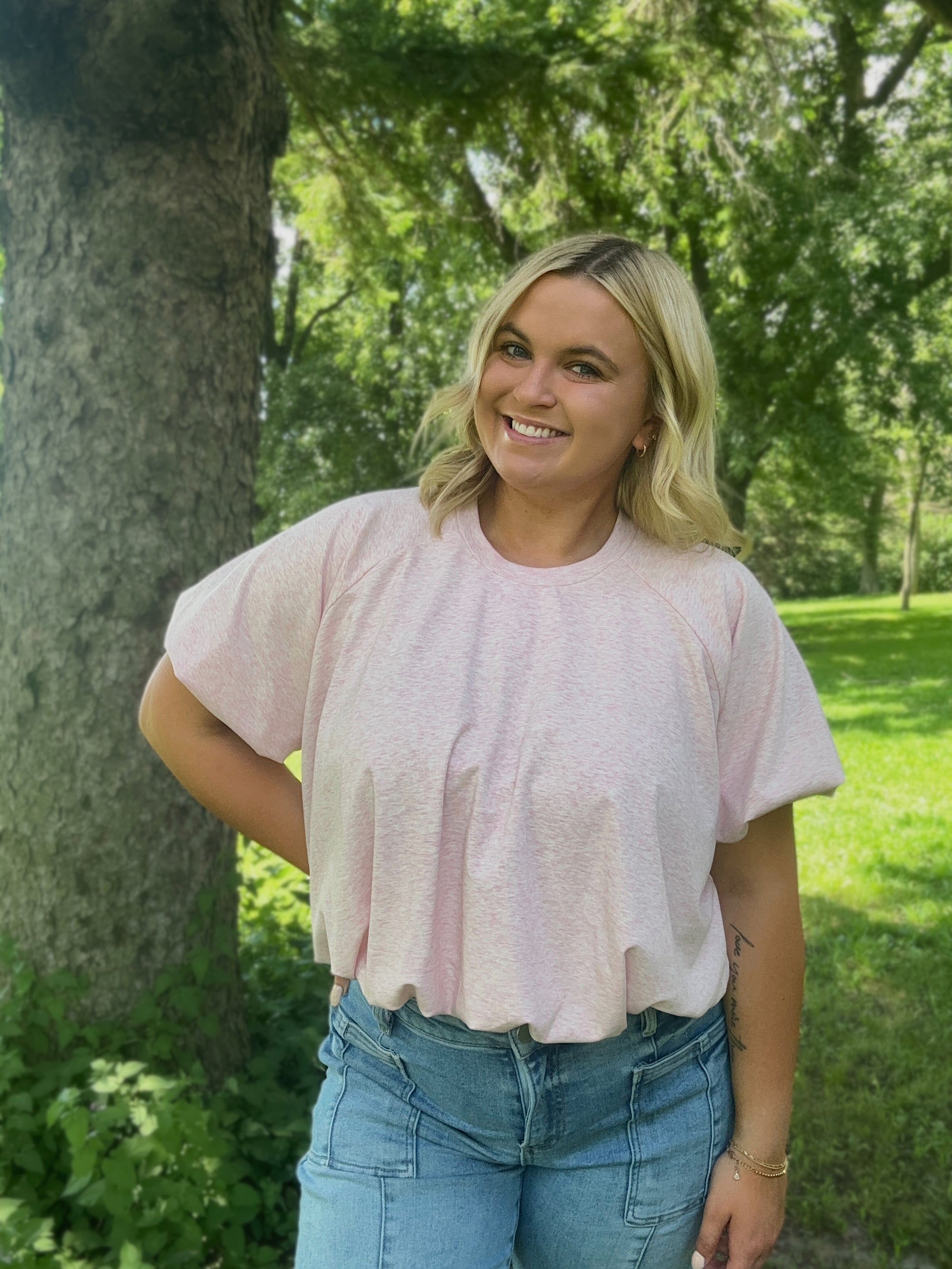 Blush Bubble Tee