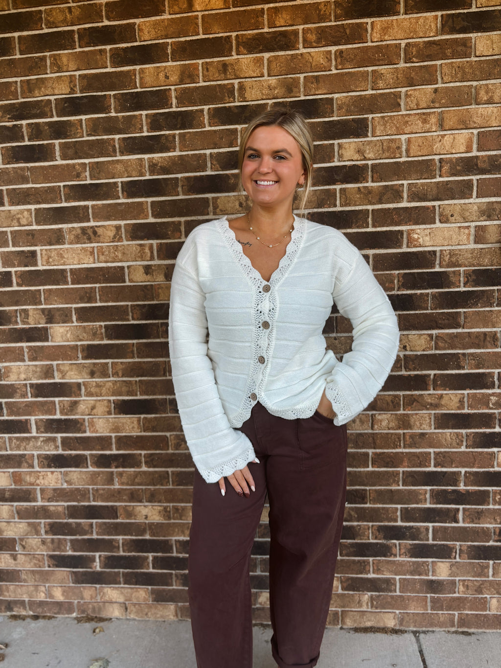 Vanilla Bean Trimmed Cardigan