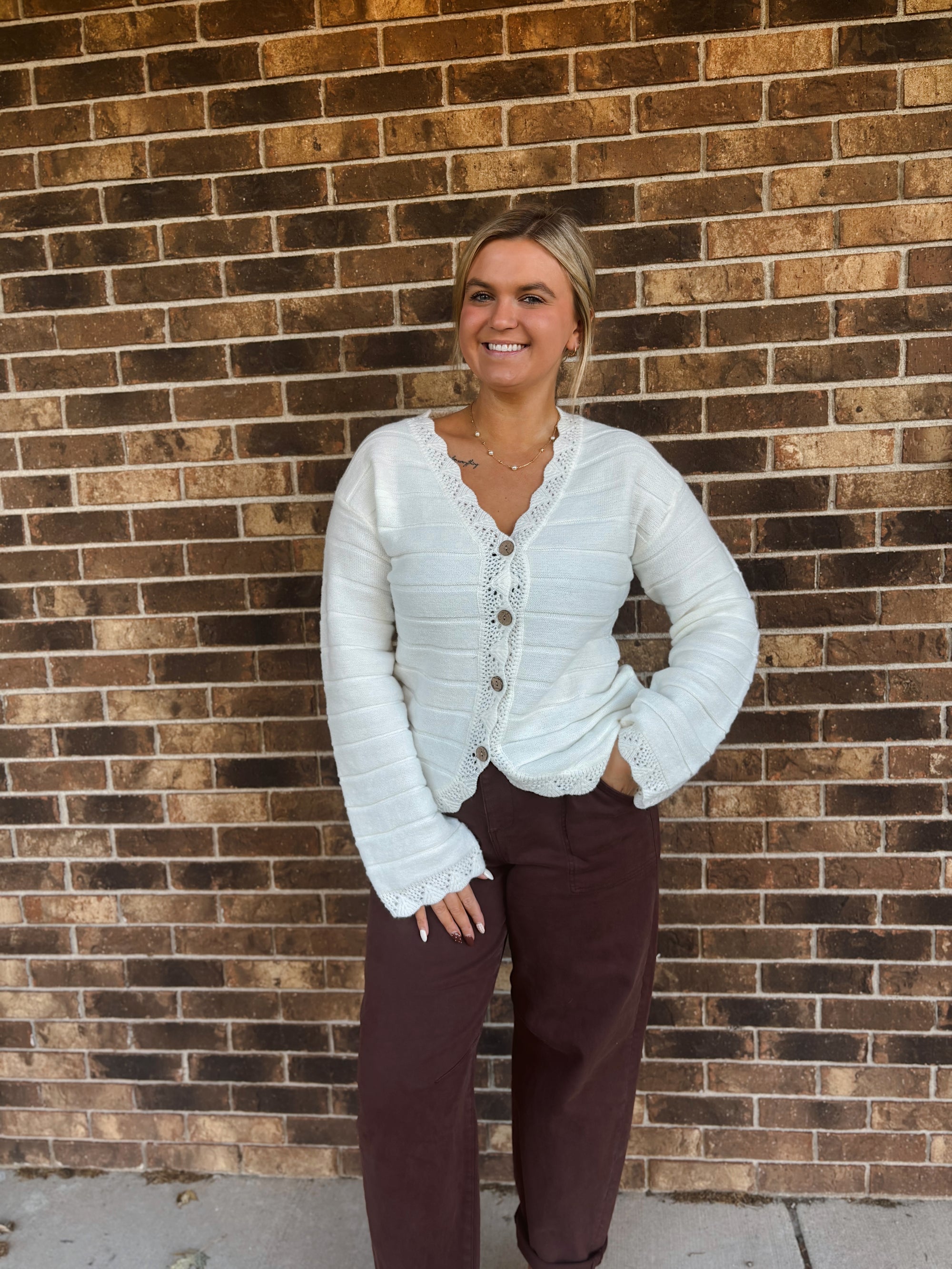 Vanilla Bean Trimmed Cardigan