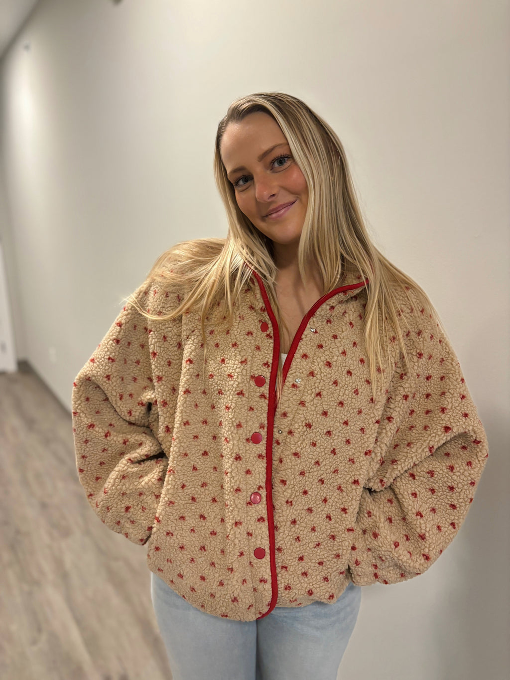 Berry Sweet Button Sherpa