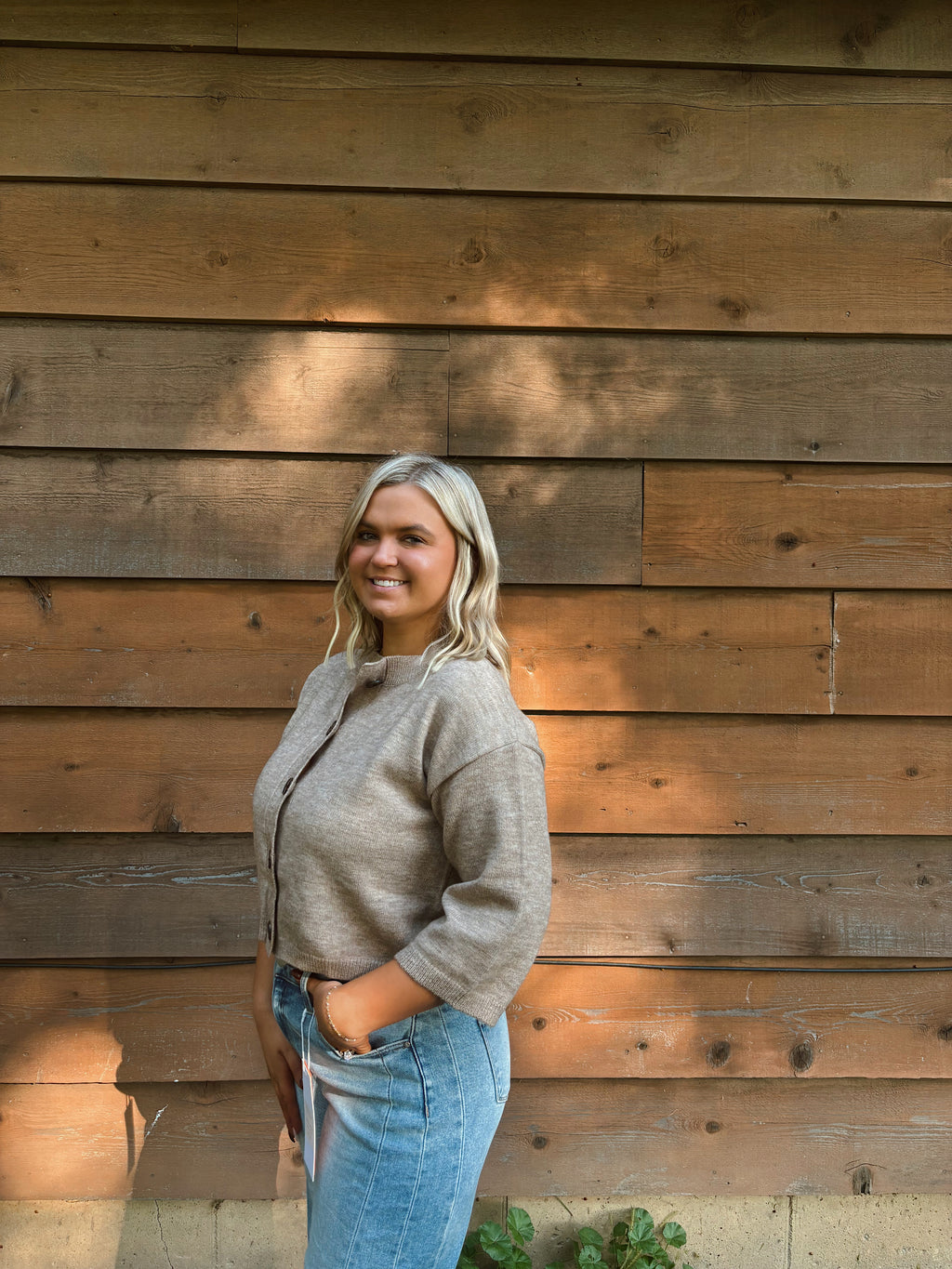 Sweet Mocha Half Sleeve Button Cardigan