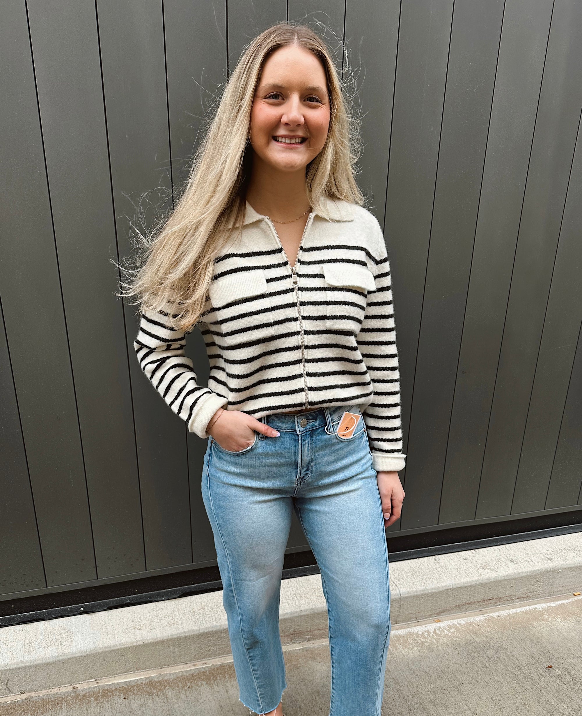 Ivory Ridge Stripe Zip