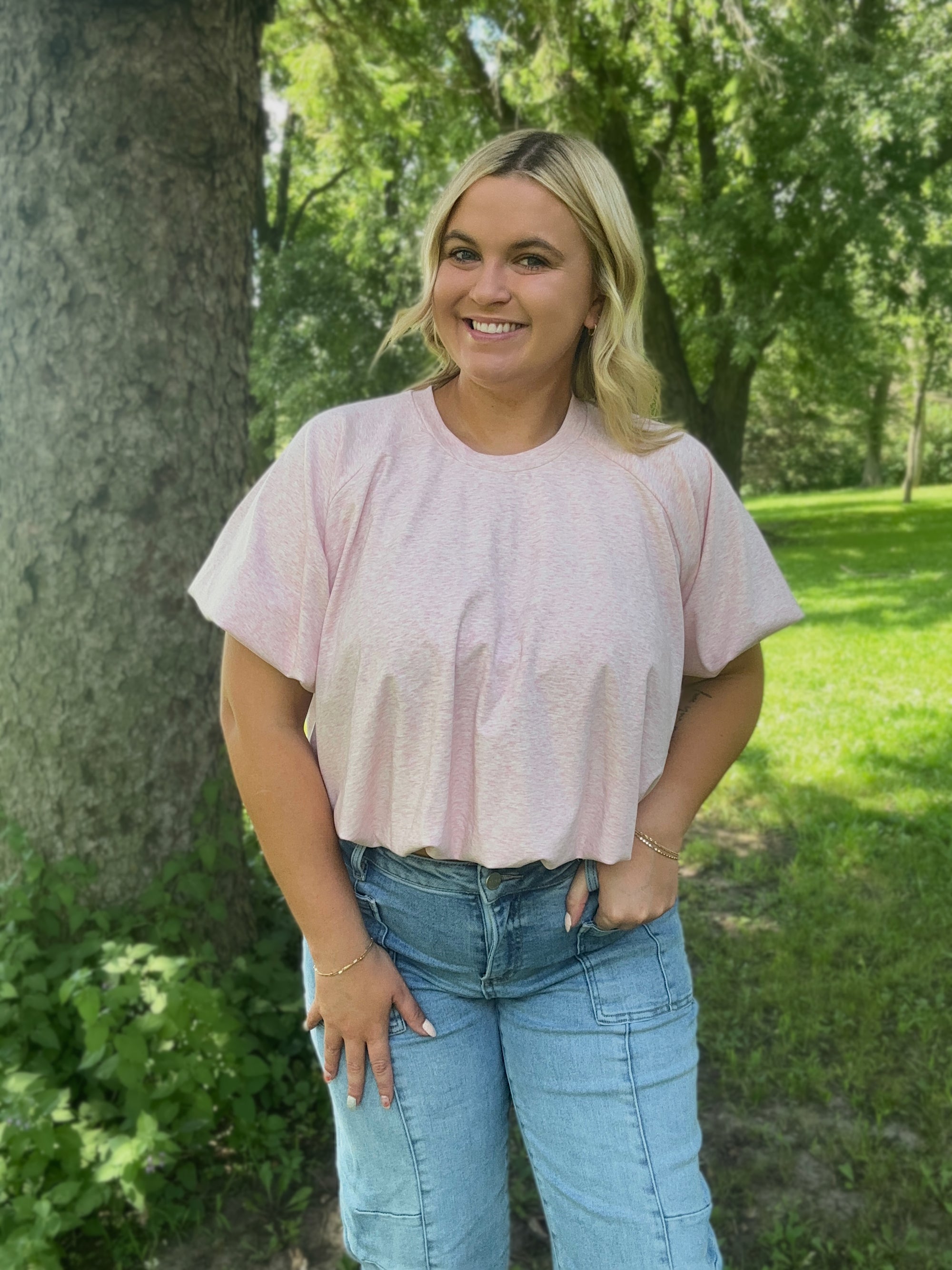 Blush Bubble Tee