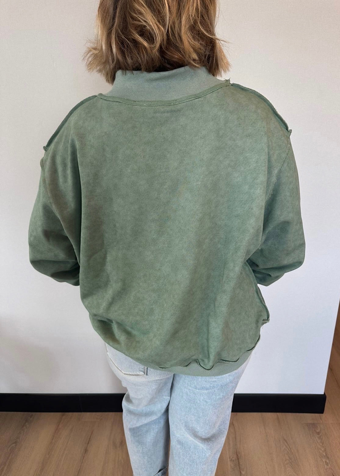 Washed Sage Weekend Mock Neck