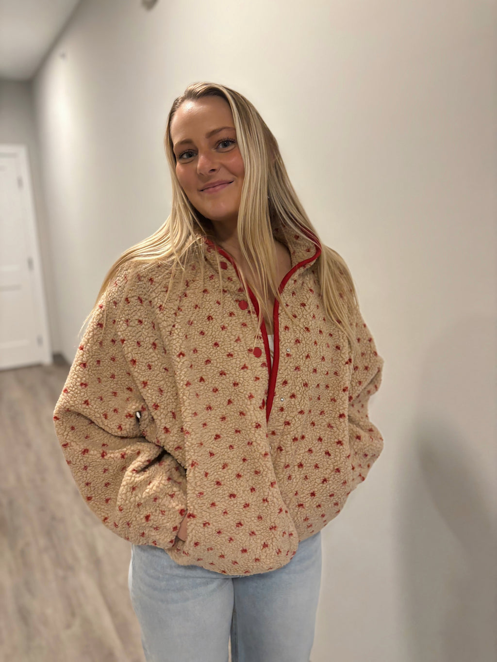 Berry Sweet Button Sherpa