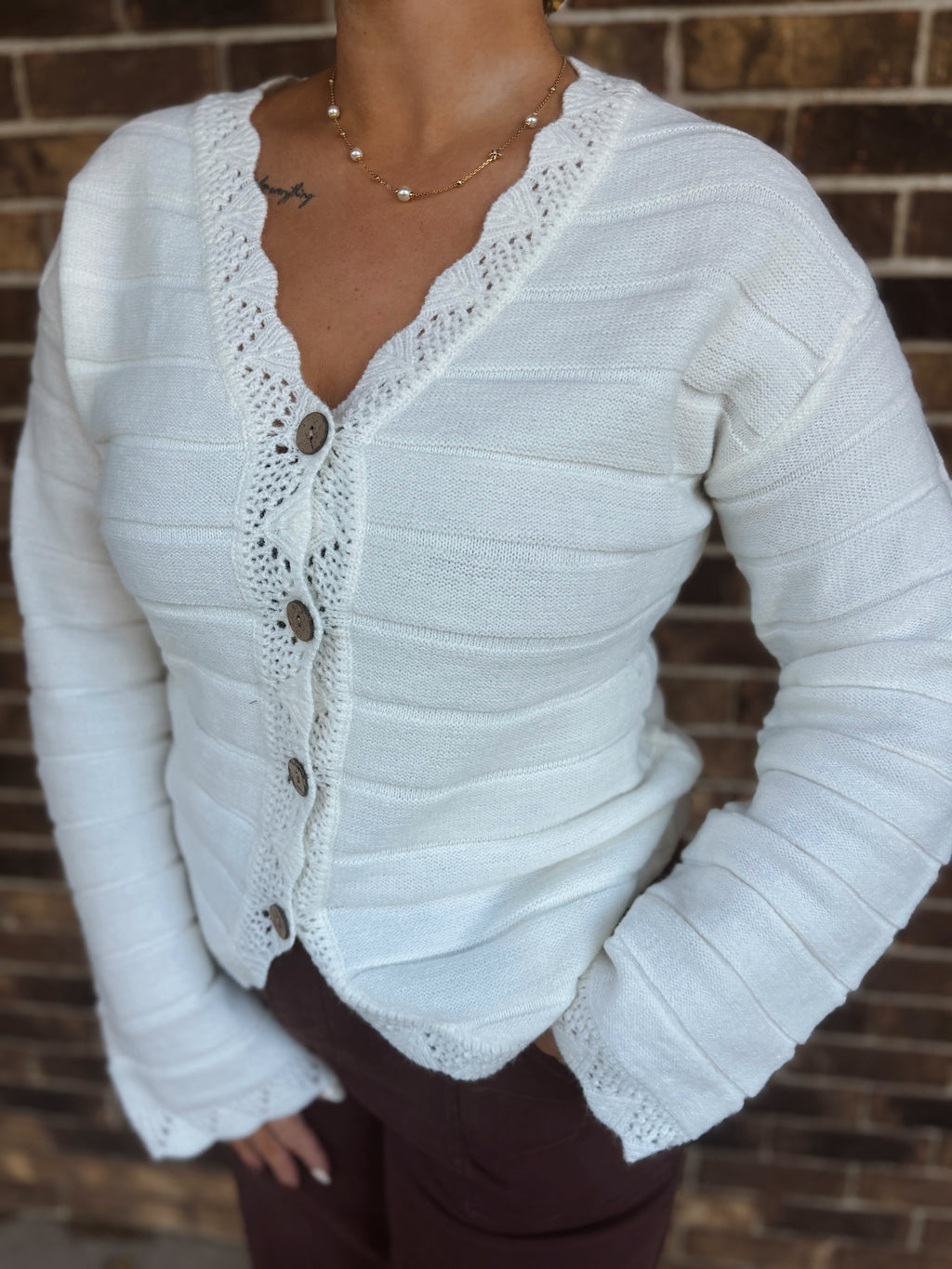 Vanilla Bean Trimmed Cardigan