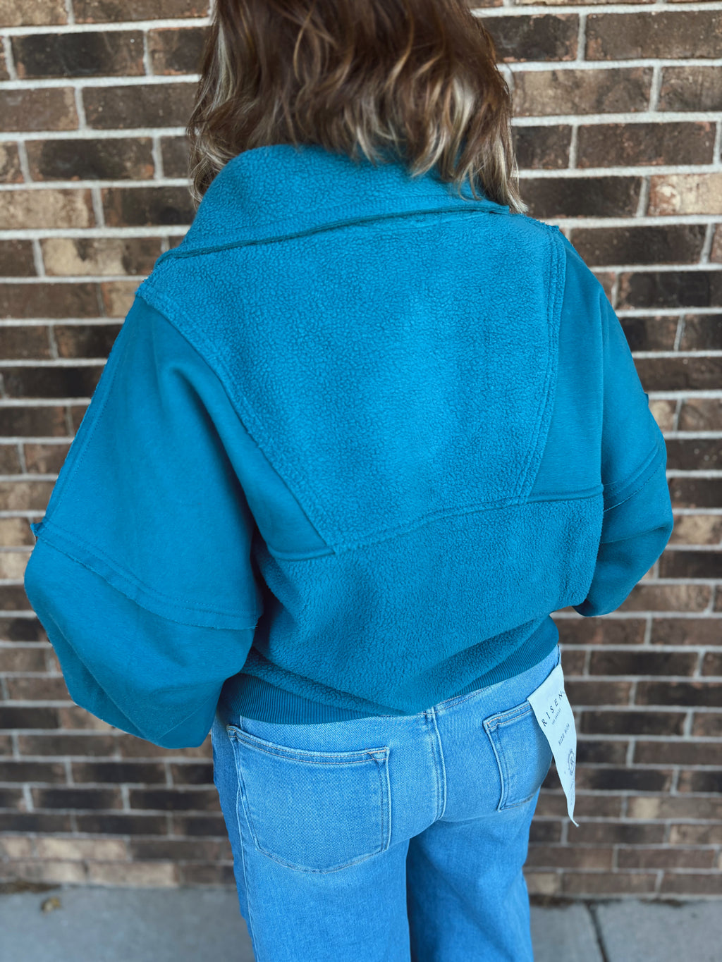 Teal Campus Pocket Pullover