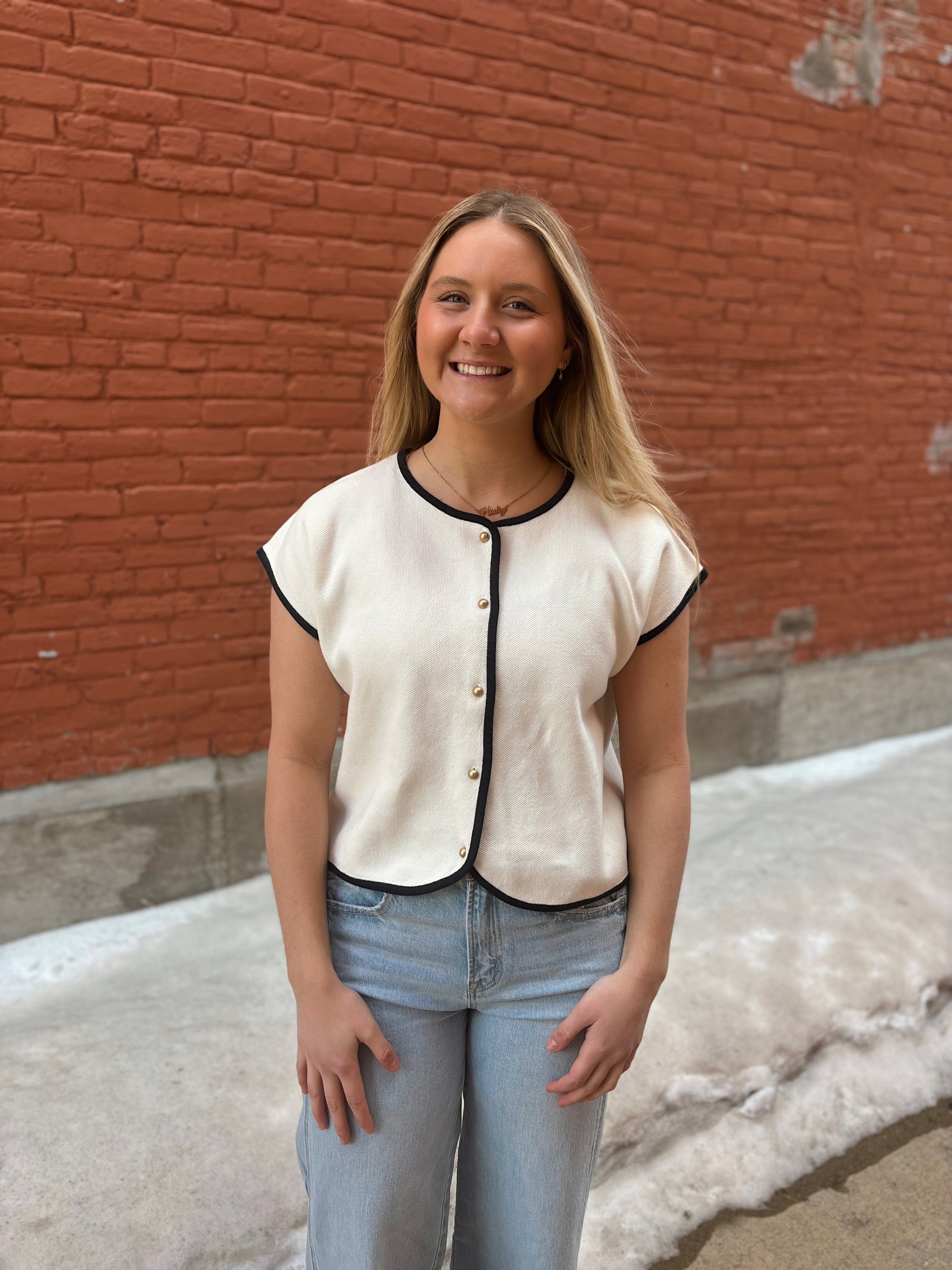 Sail Away Button Knit