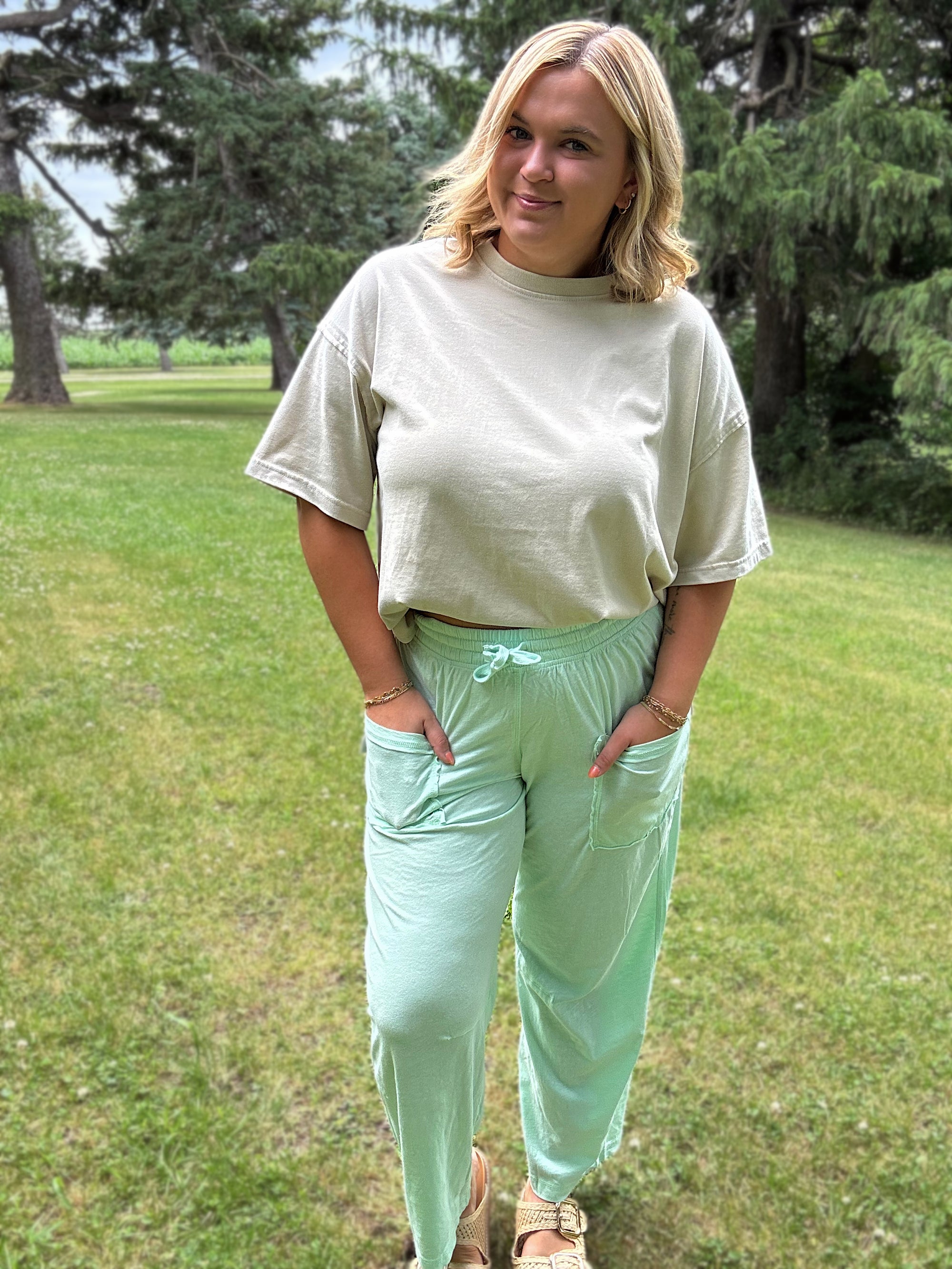 Morning Mint Barrel Pants