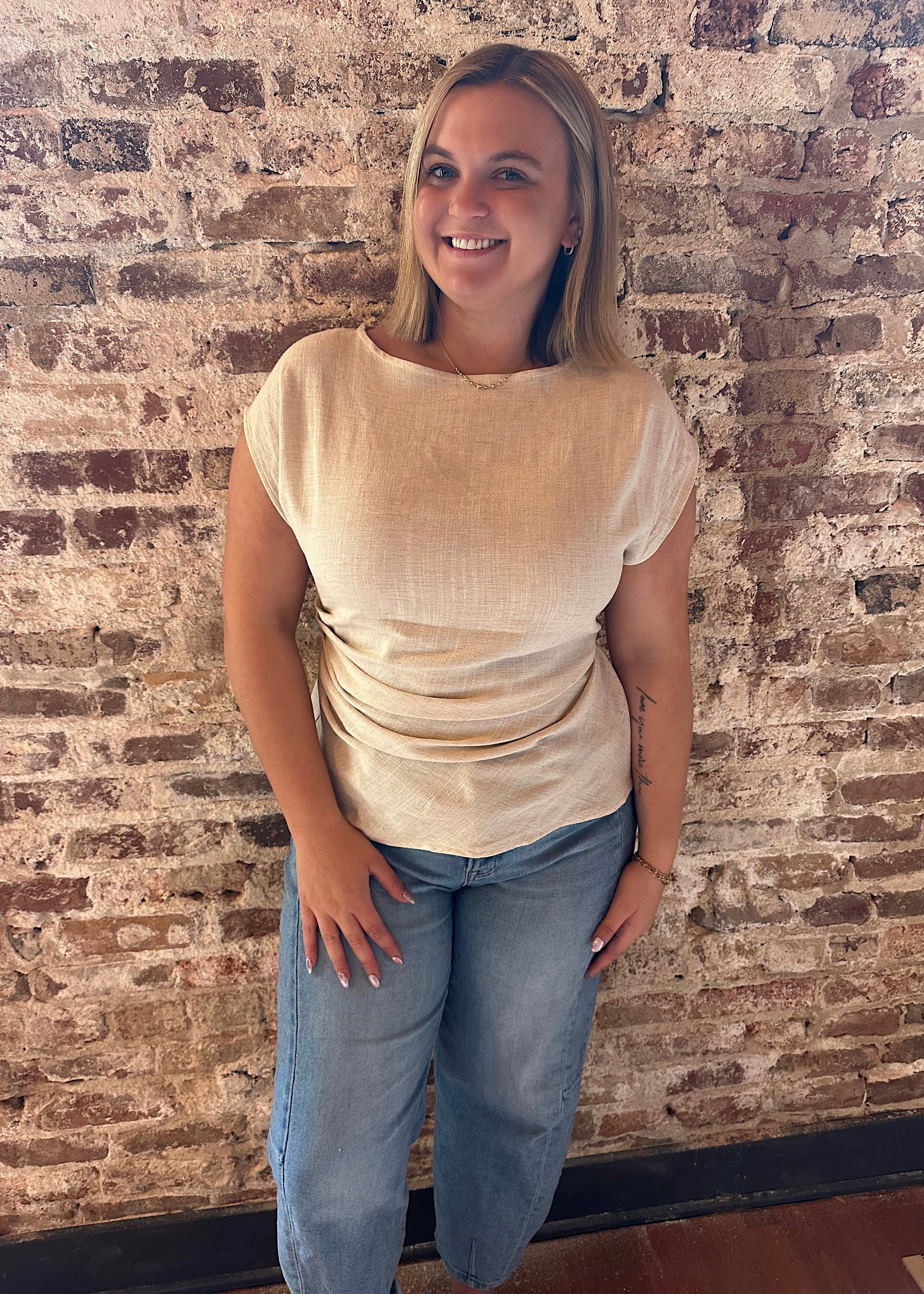 Almond Sculpt Tee