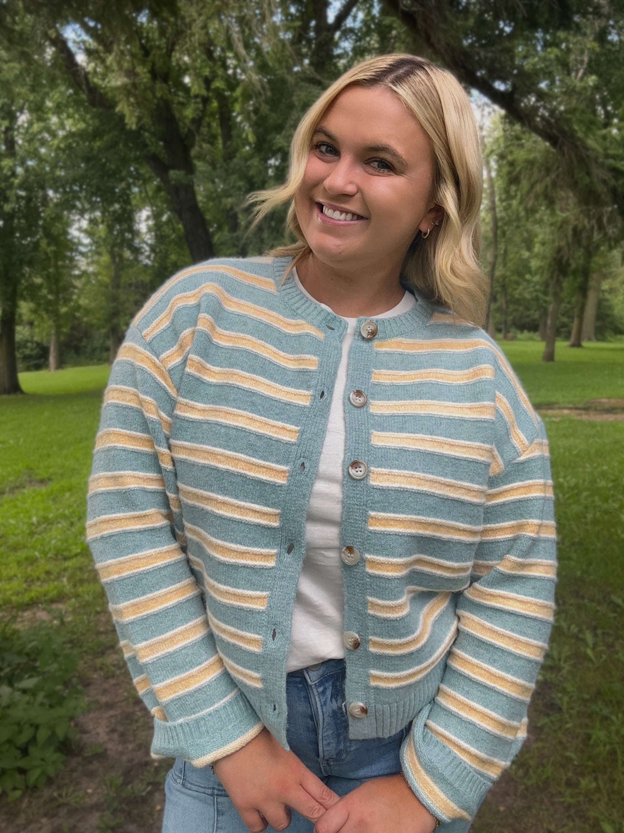 Bluebird Stripe Cardigan