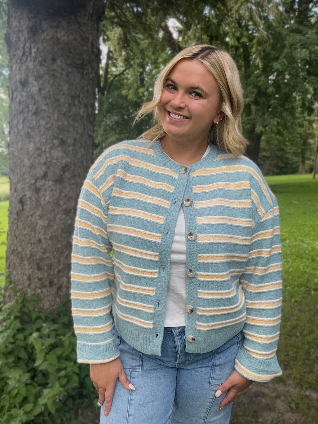 Bluebird Stripe Cardigan