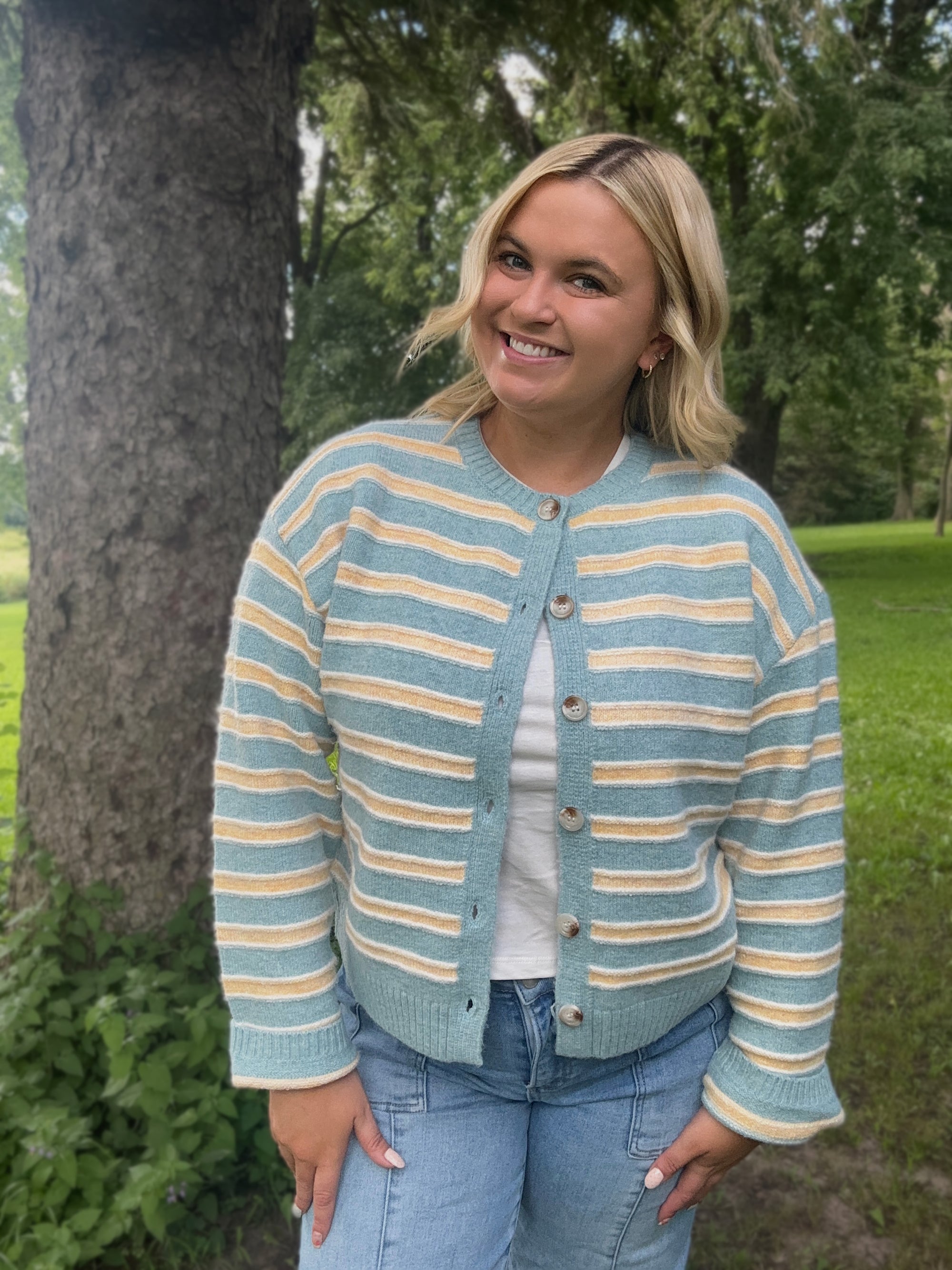 Bluebird Stripe Cardigan