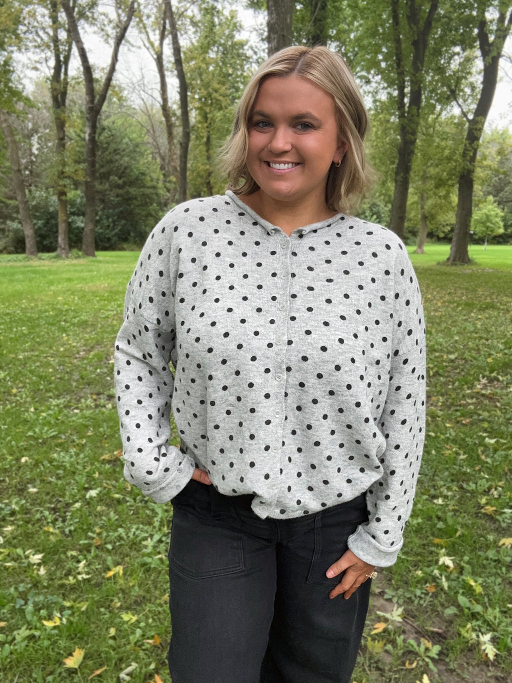Spotted Grey Knit