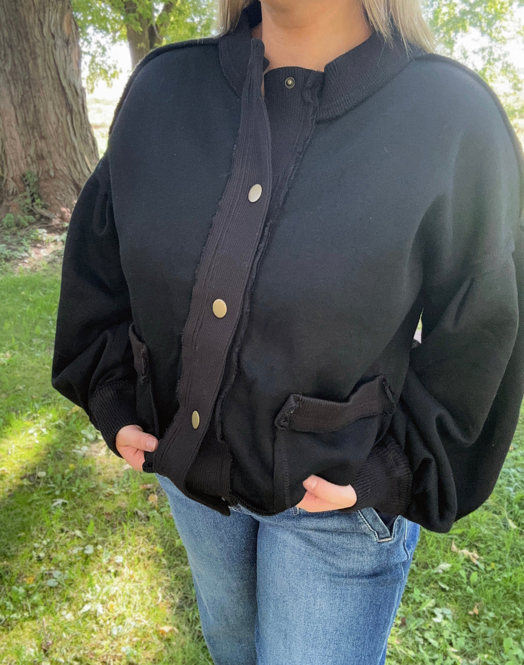 Everyday Snap Jacket- Black