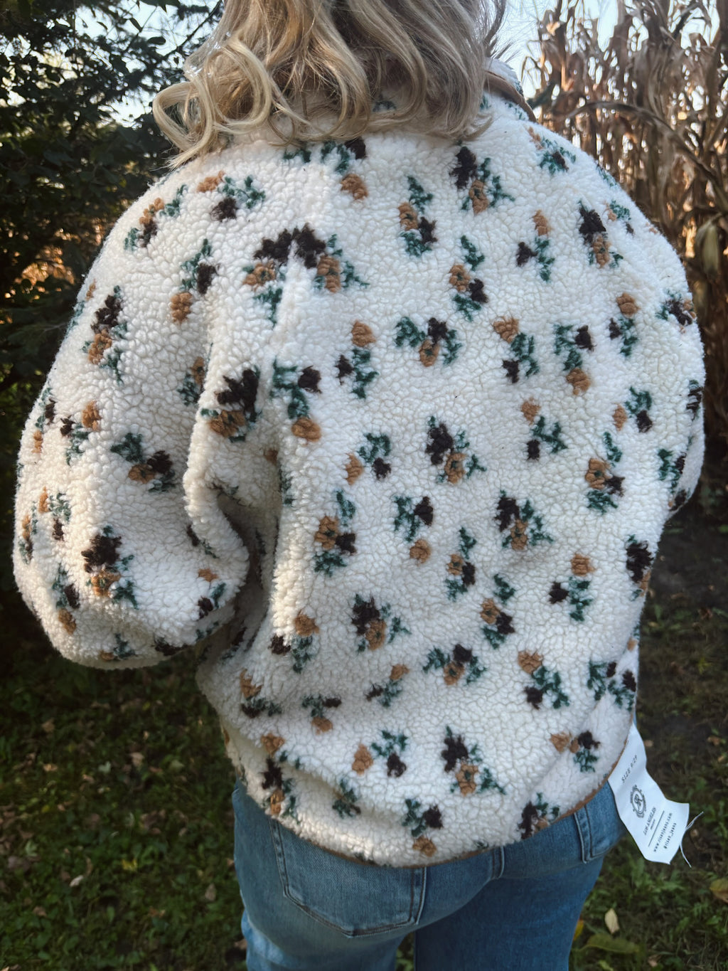 Wildflower Cream & Khaki Fleece Jacket