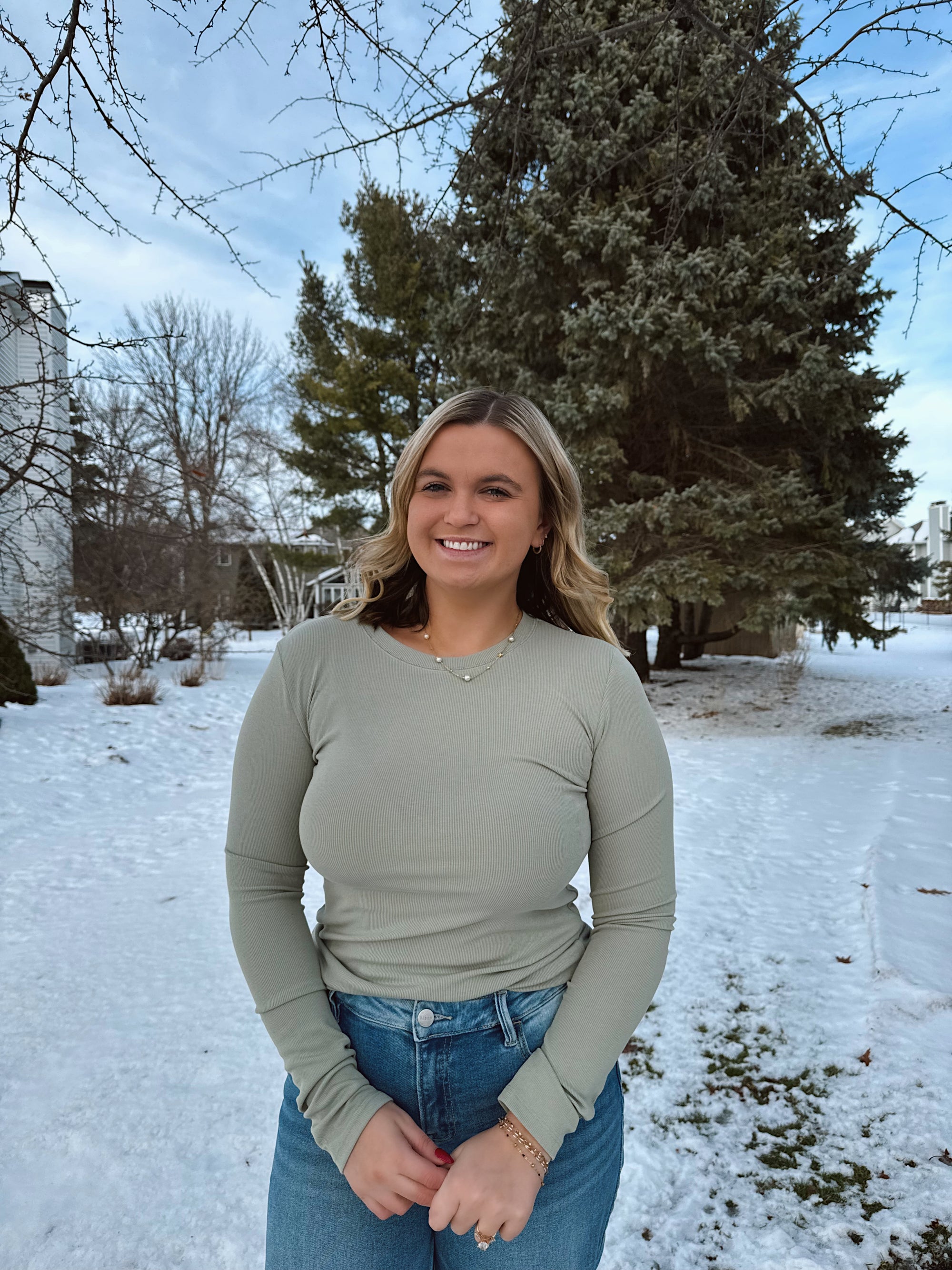 Everyday Essentials Seagrass ribbed long sleeve