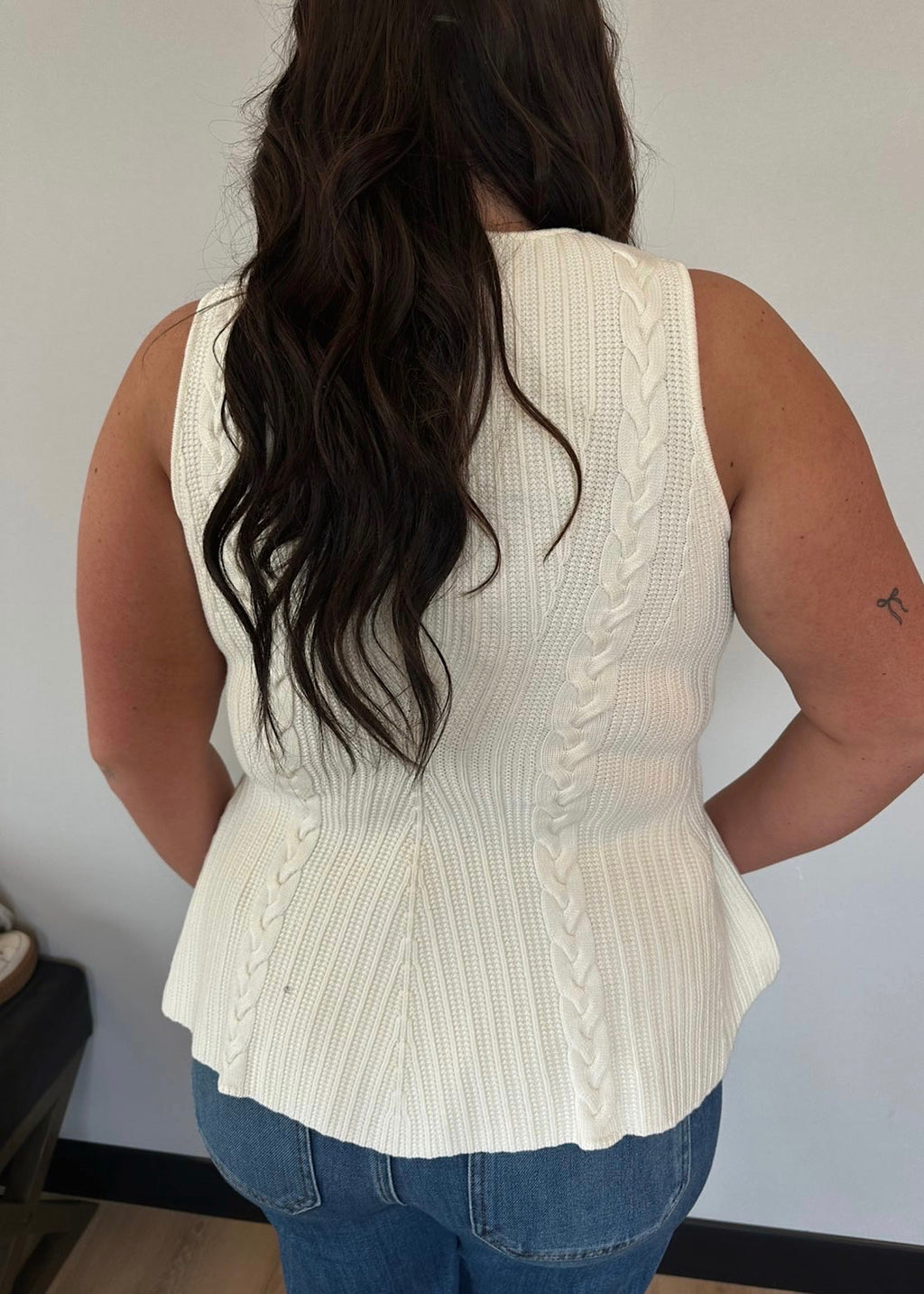 Buttercream Cable Peplum Knit