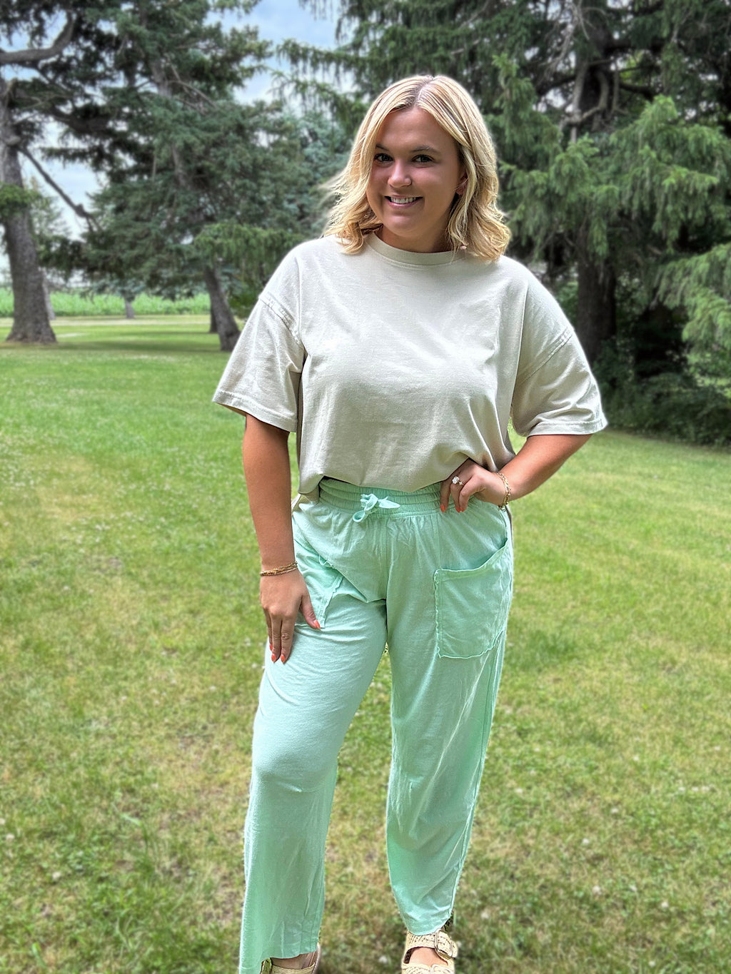 Morning Mint Barrel Pants