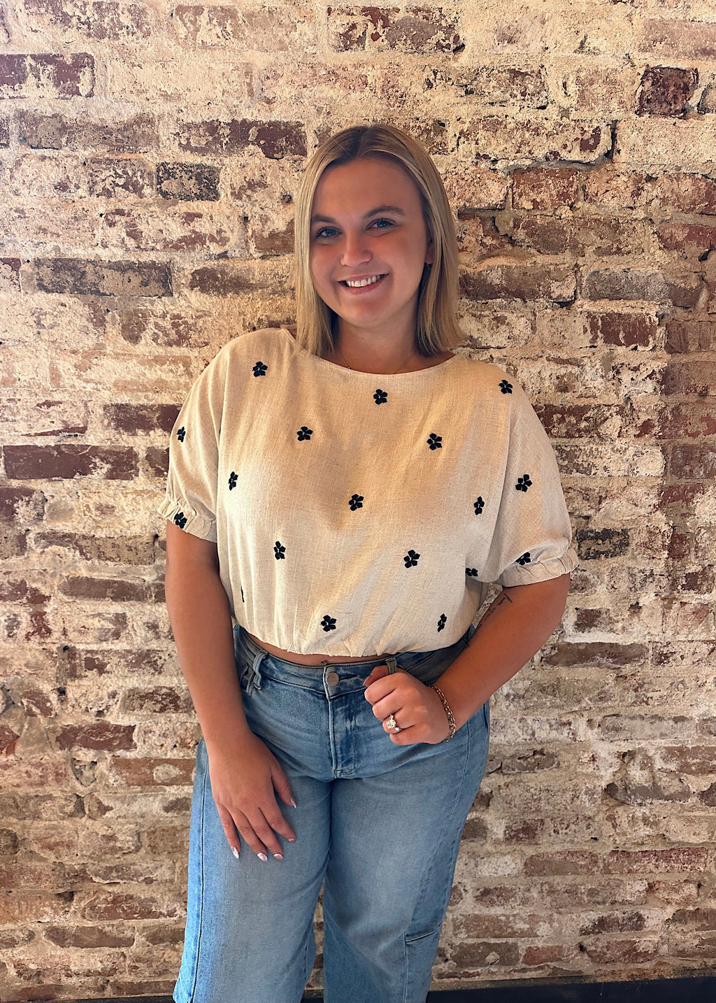 Oatmeal Bloom Top