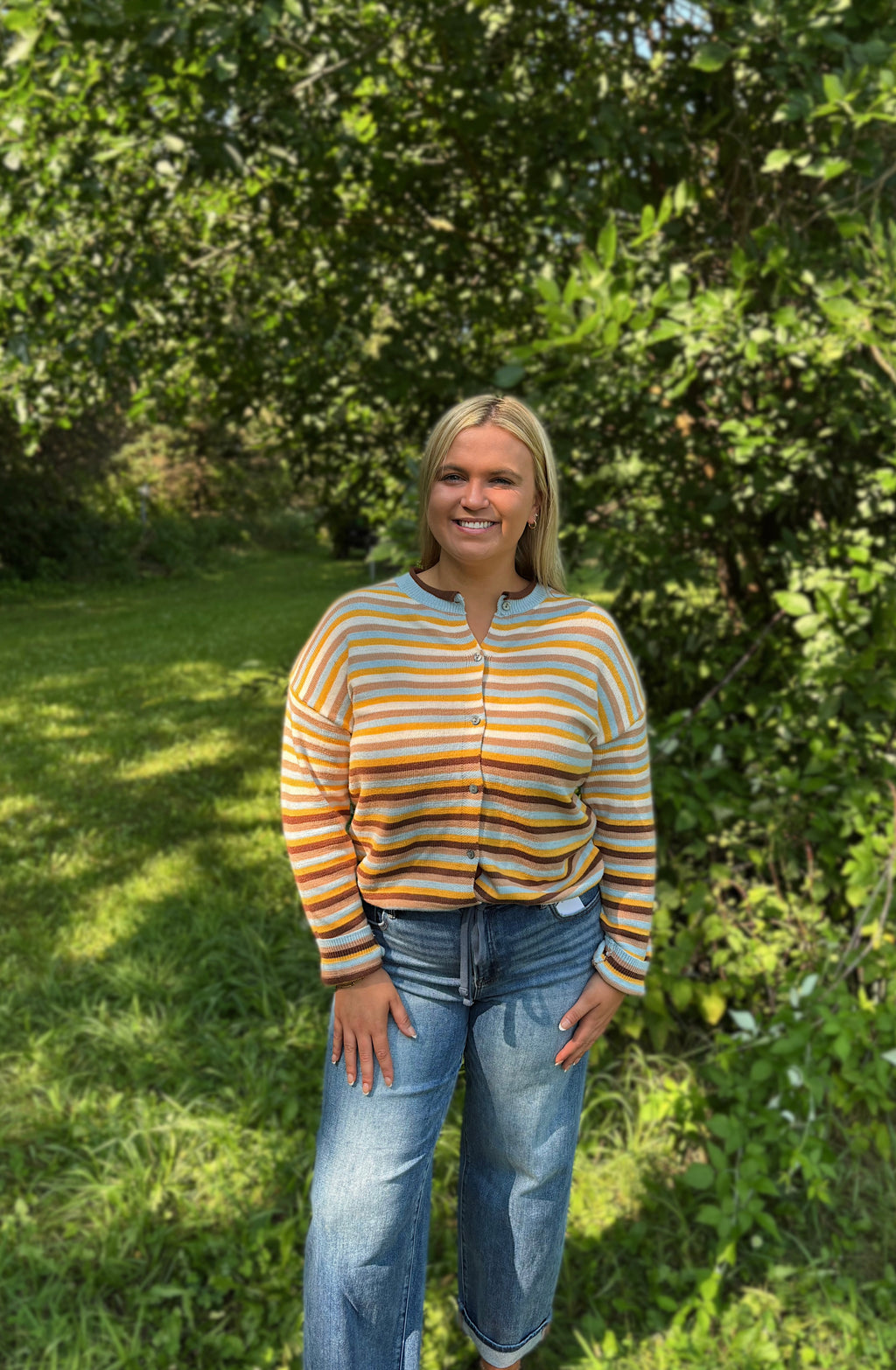 Golden Hour Stripe Cardigan