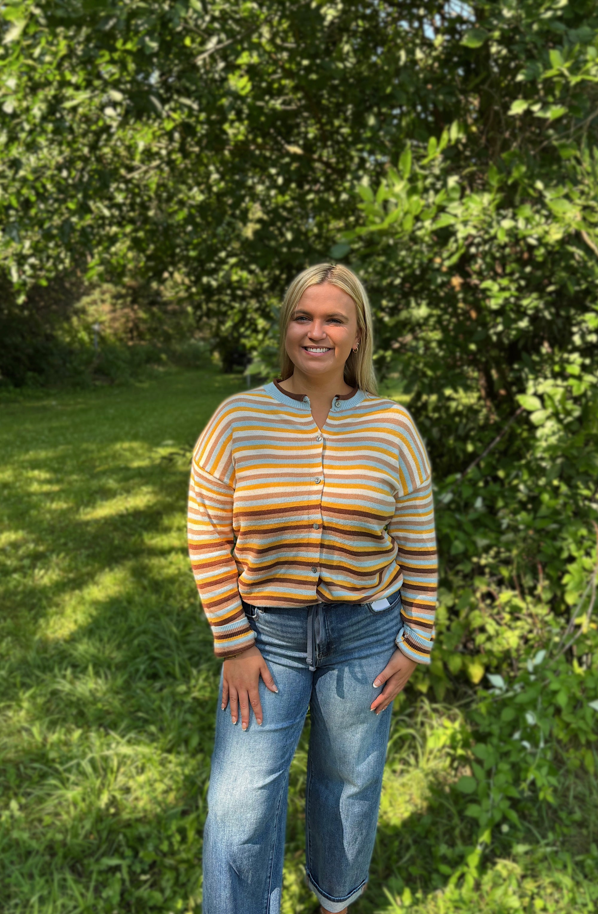 Golden Hour Stripe Cardigan