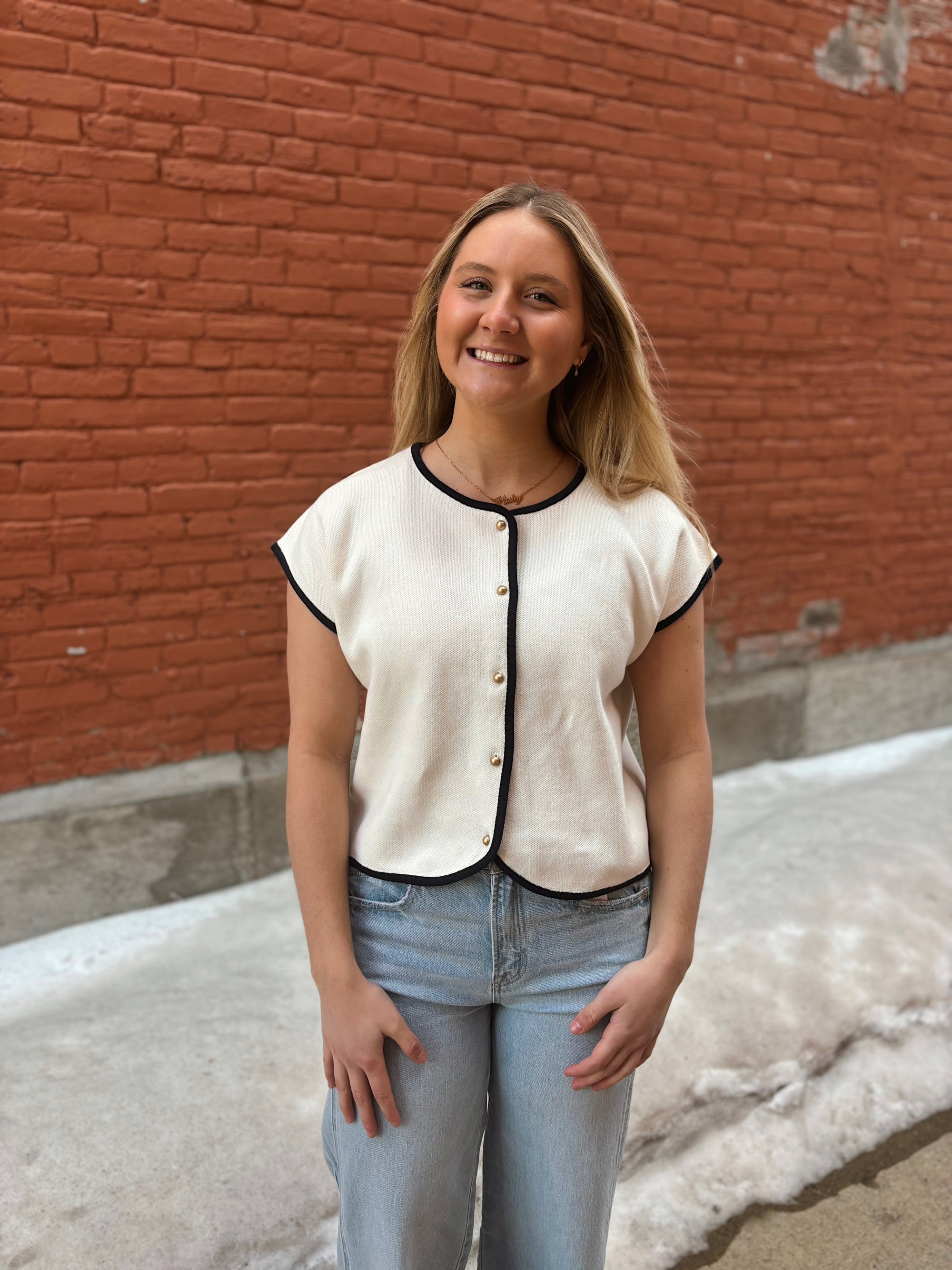 Sail Away Button Knit