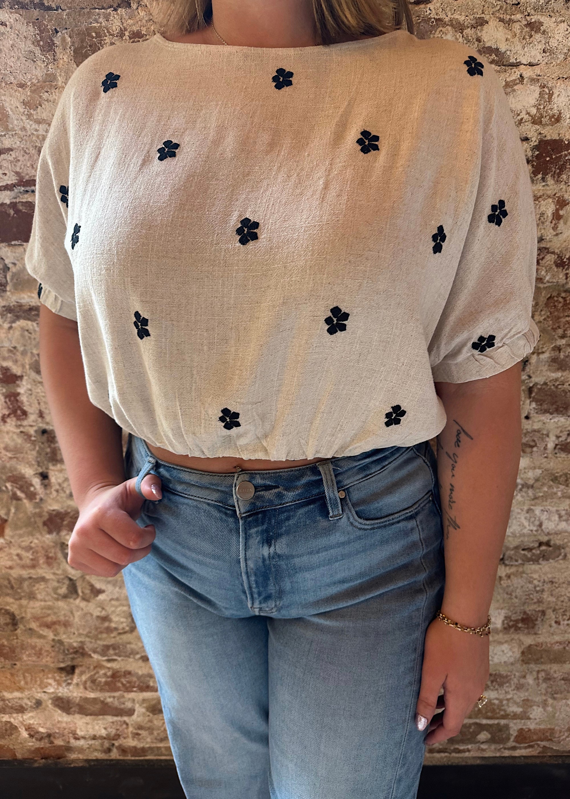 Oatmeal Bloom Top