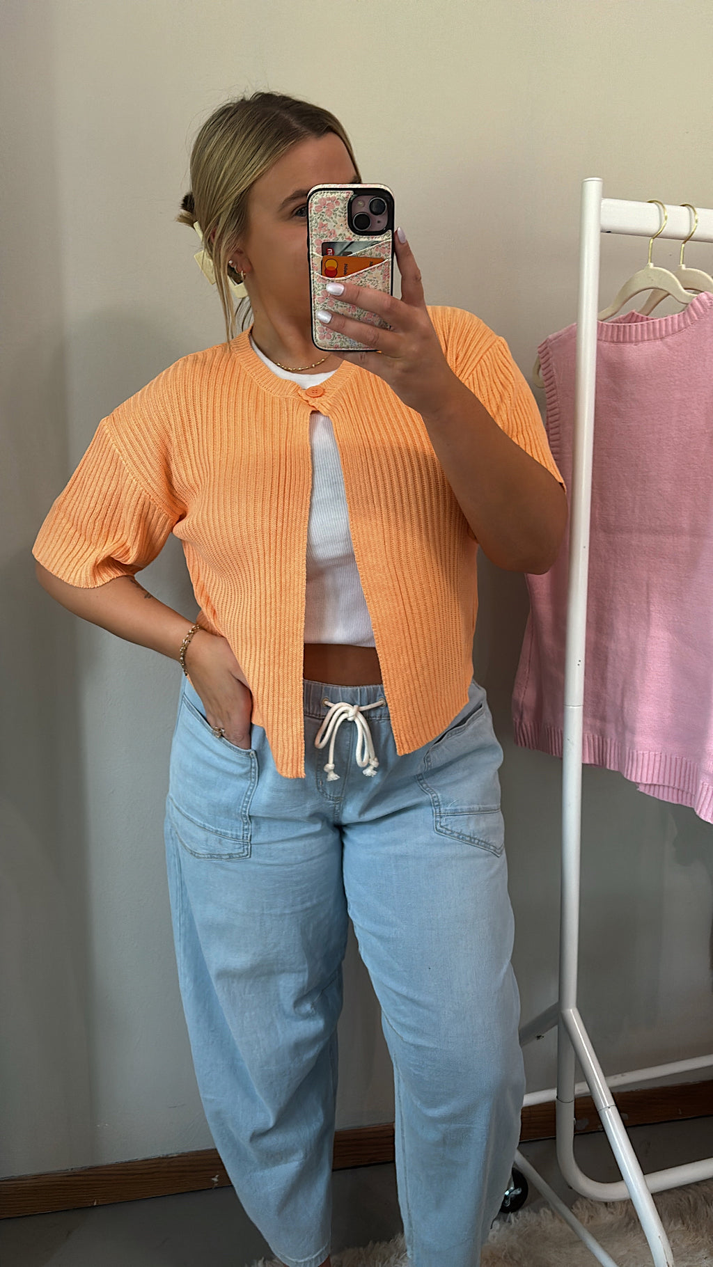 Sweet Apricot Short sleeve Cardigan